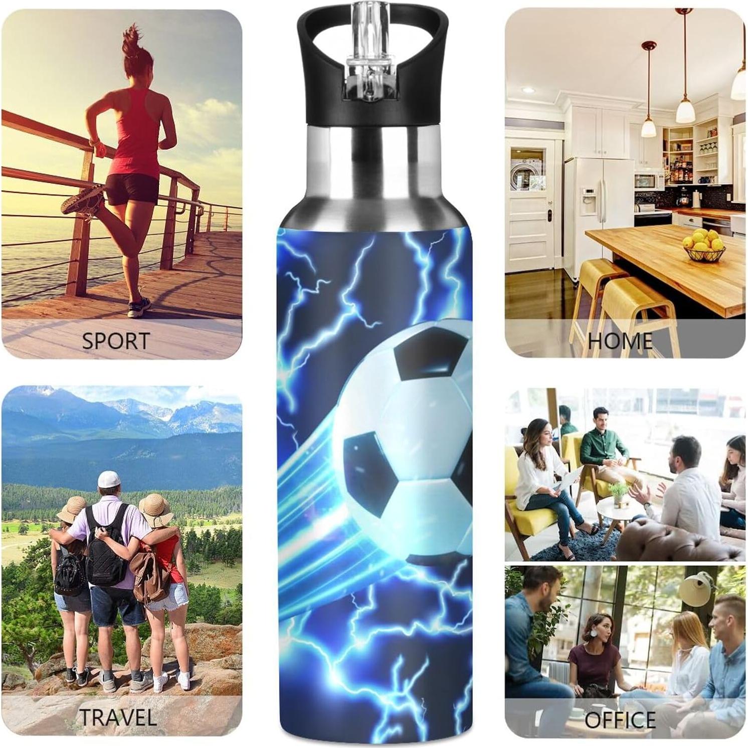 Botella de Agua Deportiva ALAZA 600 ml Acero Inoxidable Azul