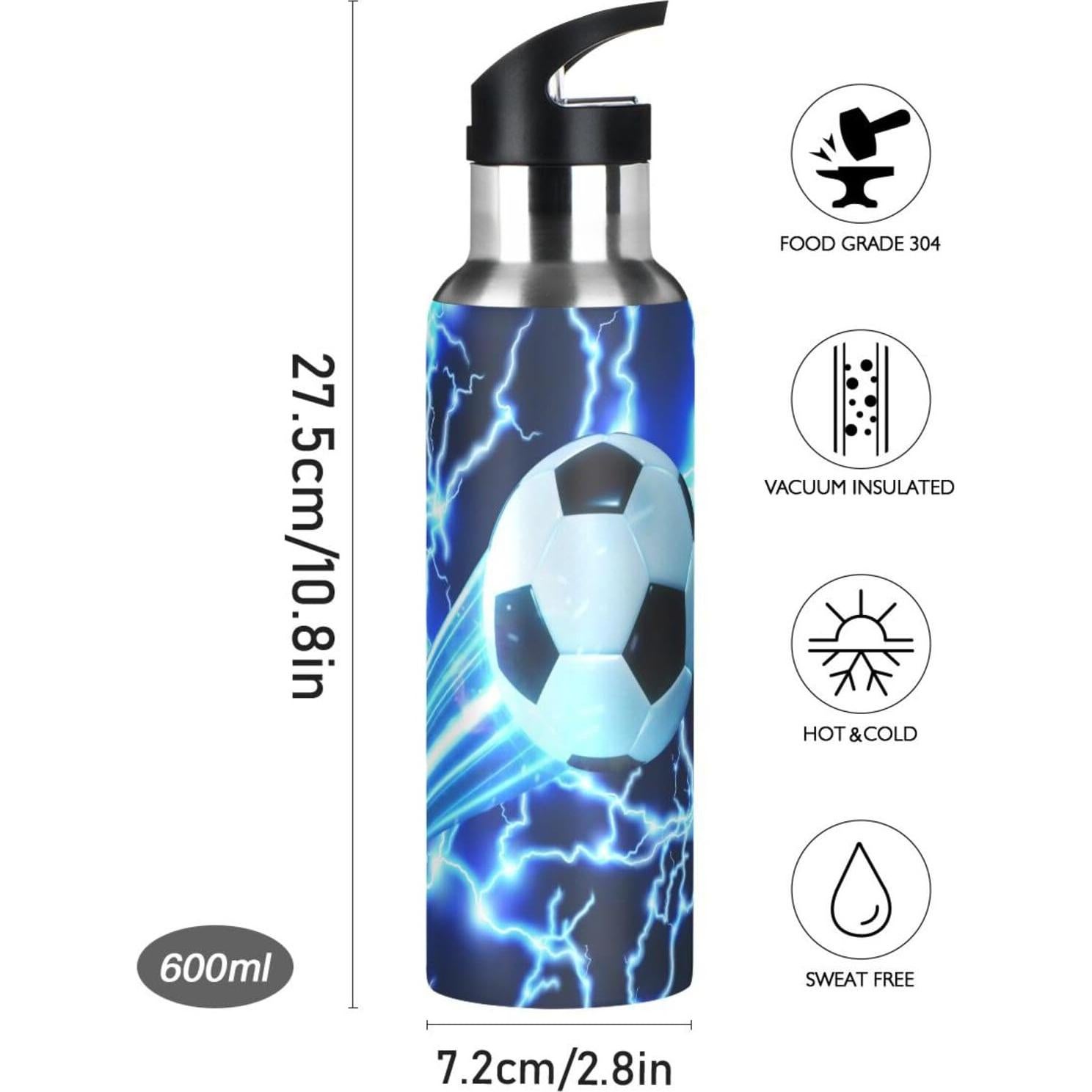 Botella de Agua Deportiva ALAZA 600 ml Acero Inoxidable Azul