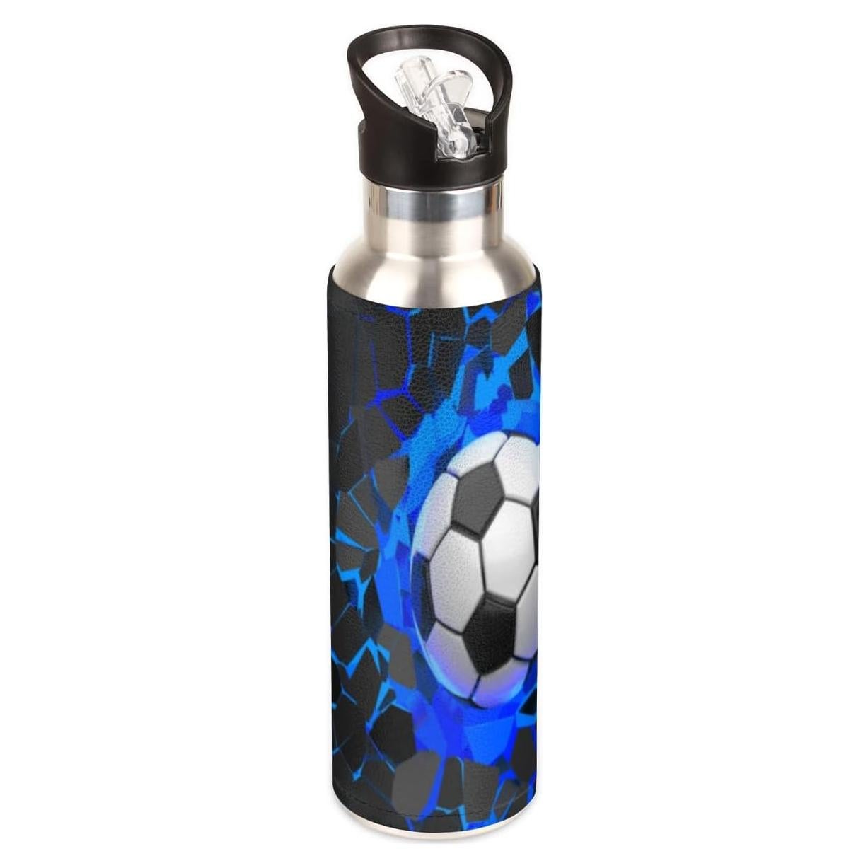 Botella de Agua Acero Inoxidable 600ml YoCosy Fútbol Azul