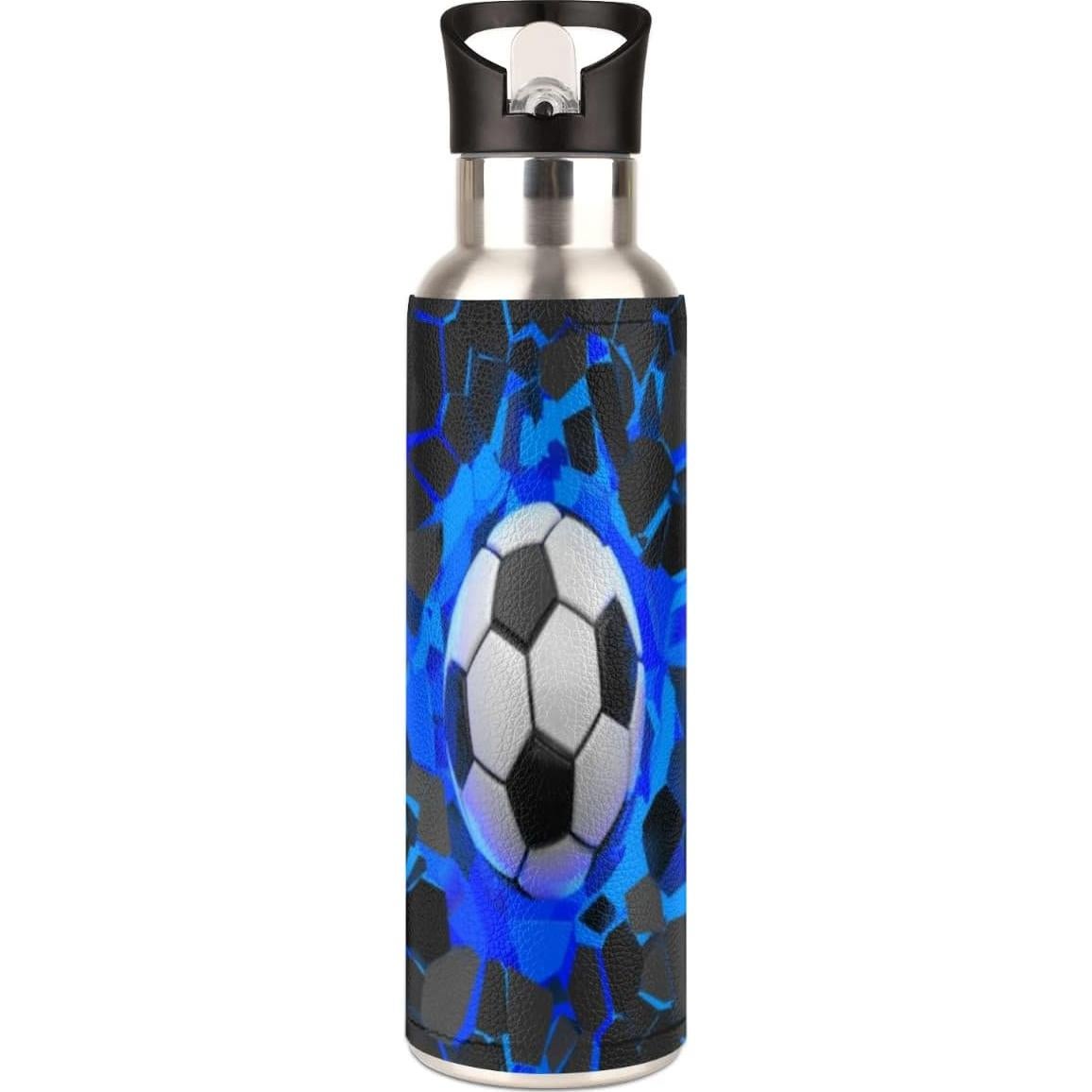 Botella de Agua Acero Inoxidable 600ml YoCosy Fútbol Azul