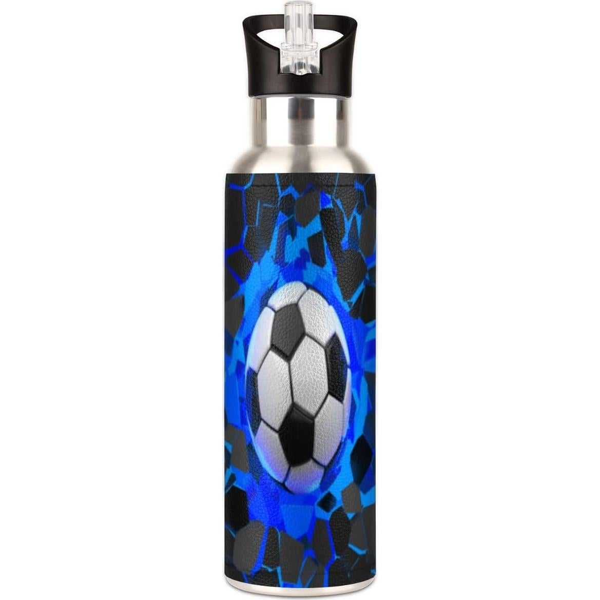 Botella de Agua Acero Inoxidable 600ml YoCosy Fútbol Azul