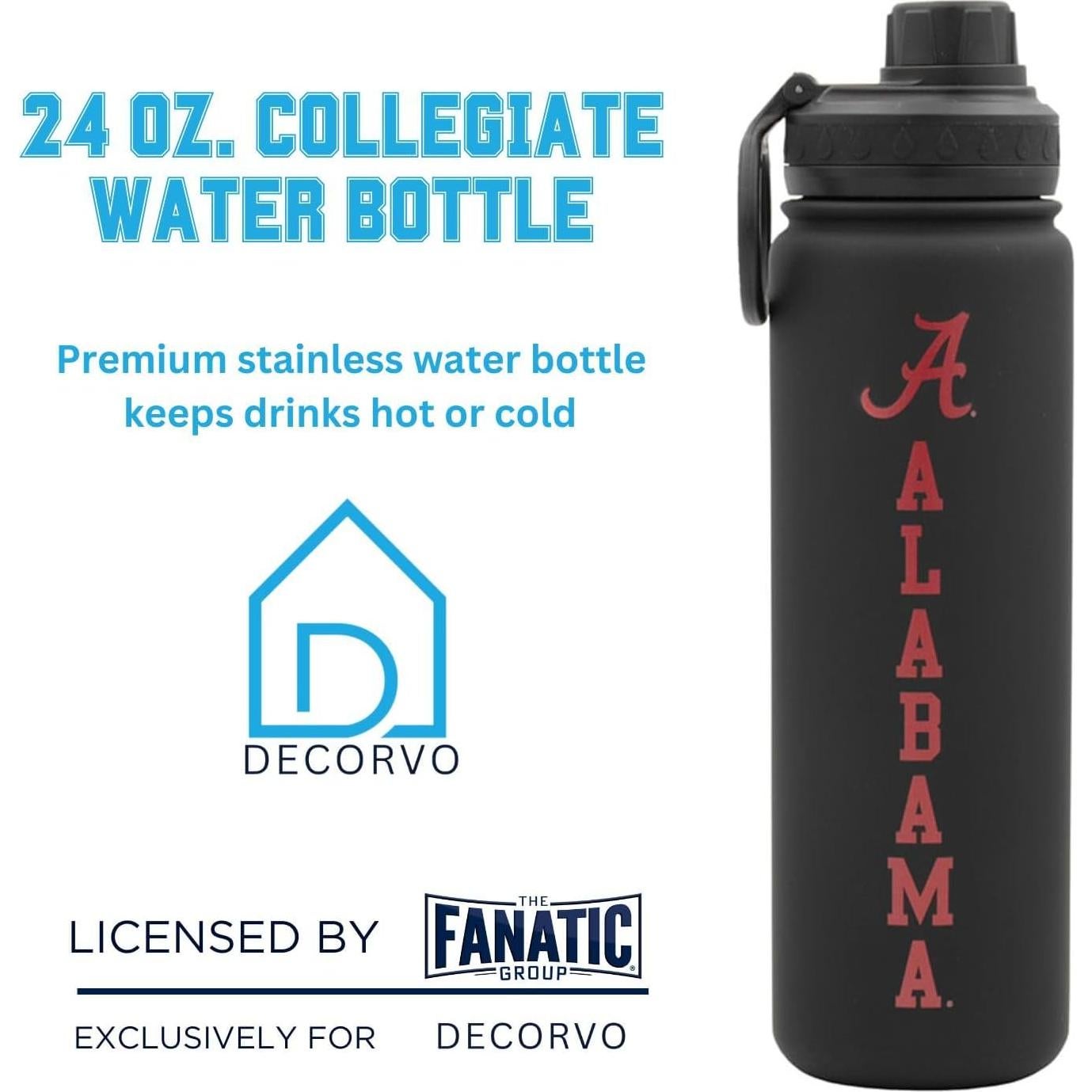 Botella de Agua Decorvo Acero Inoxidable 0.68L Aislada Negra