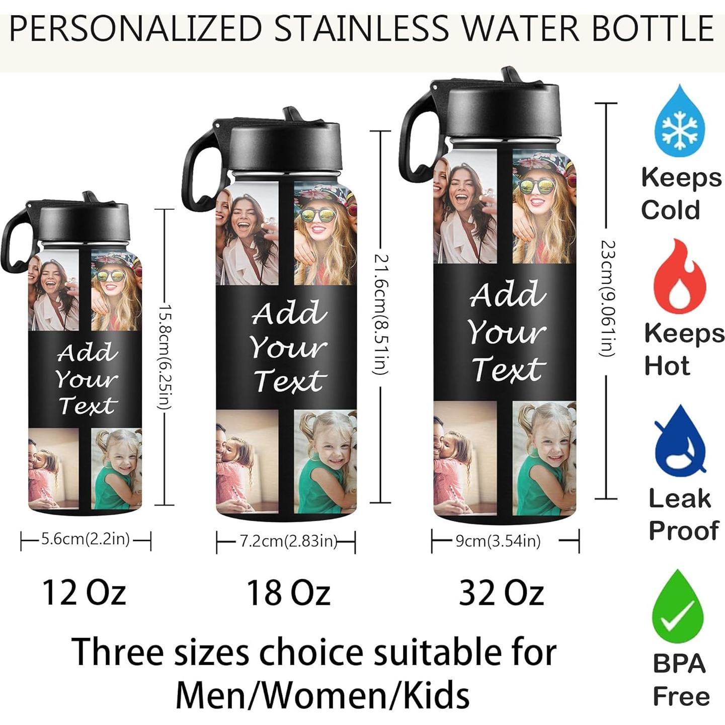 Botella de Agua Aislada Artsadd 0.95L Personalizada con Pajilla