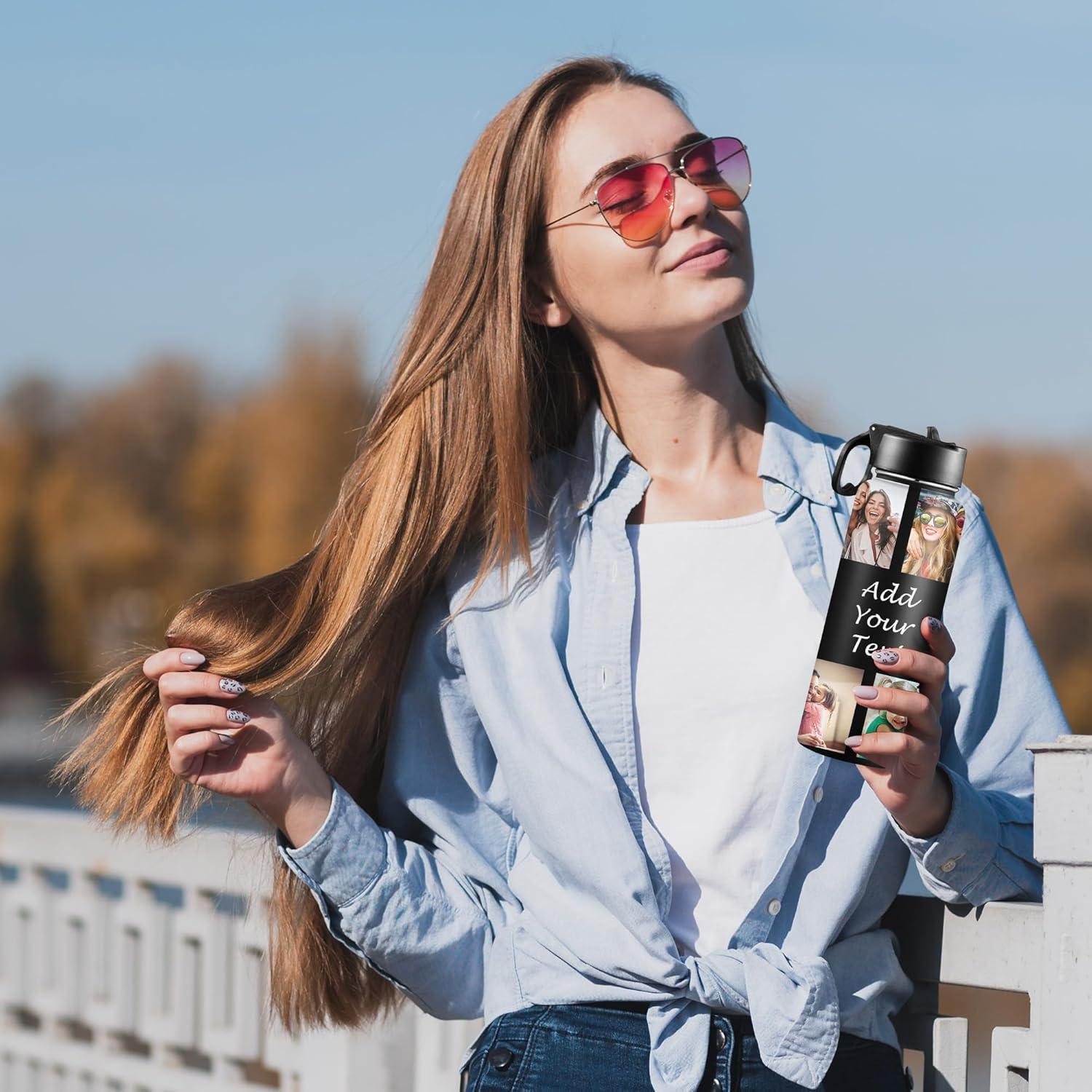 Botella de Agua Aislada Artsadd 0.95L Personalizada con Pajilla