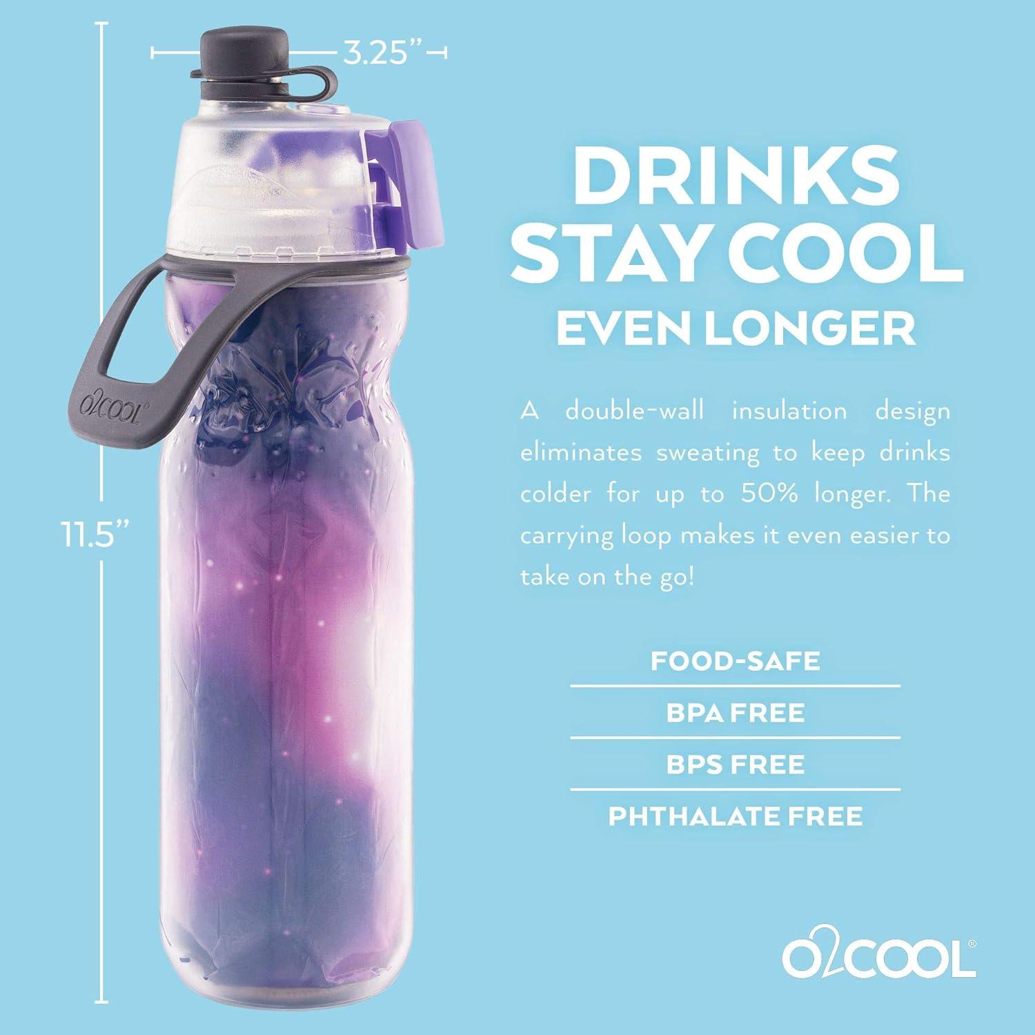 Botella de Agua O2COOL Mist N Sip 590 ml con Rocío y Sorbo