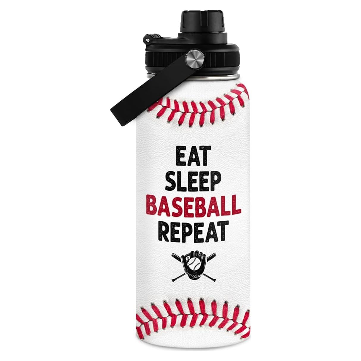 Botella de Agua Aislada SANDJEST 0.95L Béisbol - Acero Inoxidable