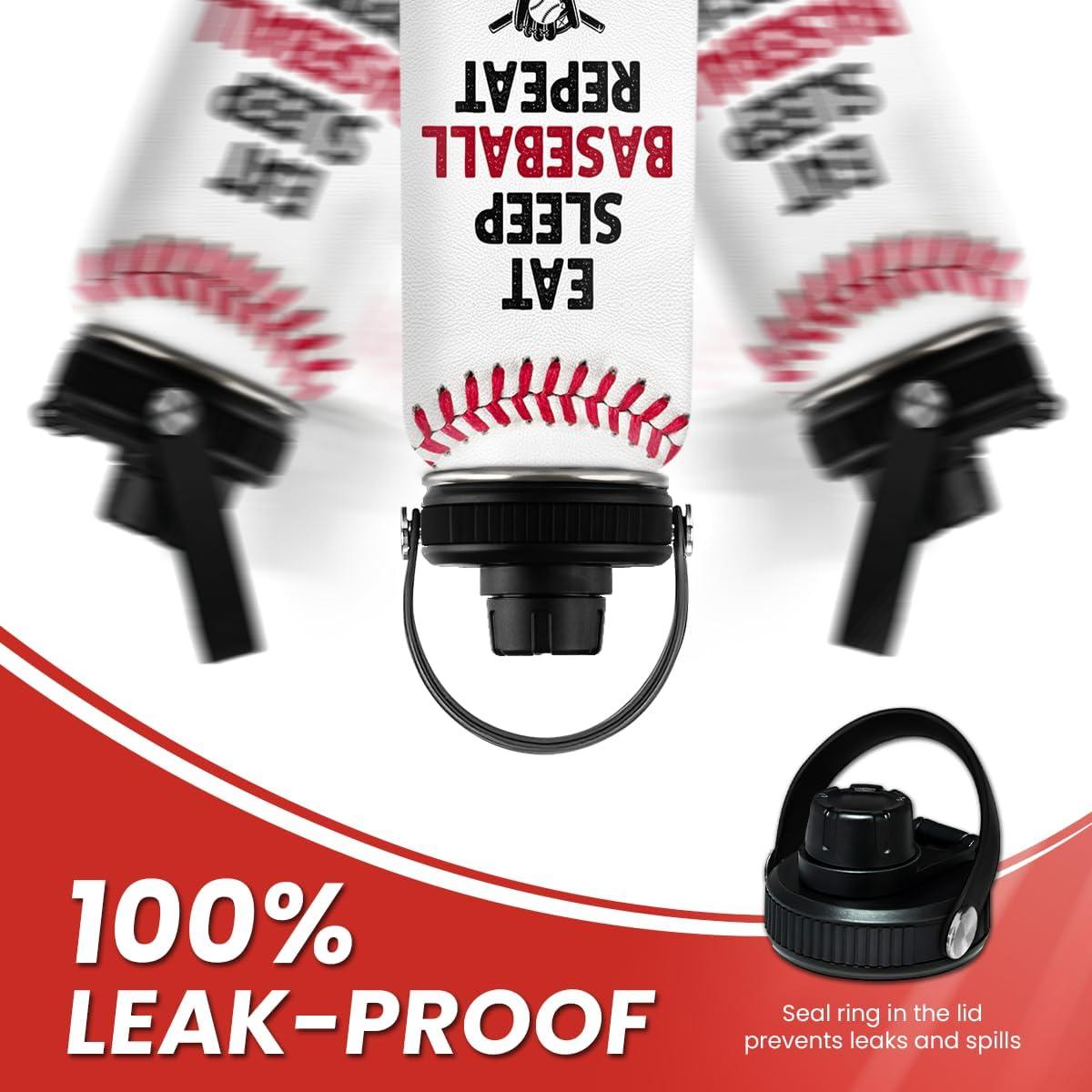 Botella de Agua Aislada SANDJEST 0.95L Béisbol - Acero Inoxidable