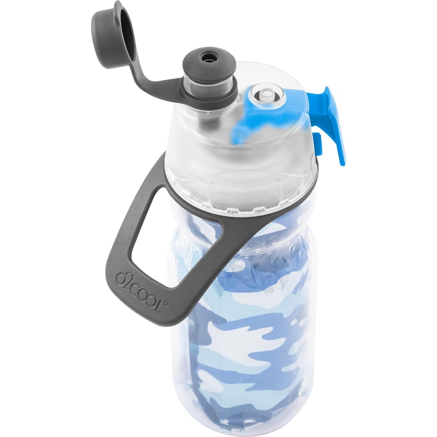 Botella de Agua O2COOL Kids Mist N Sip 0.35 L Camo Azul