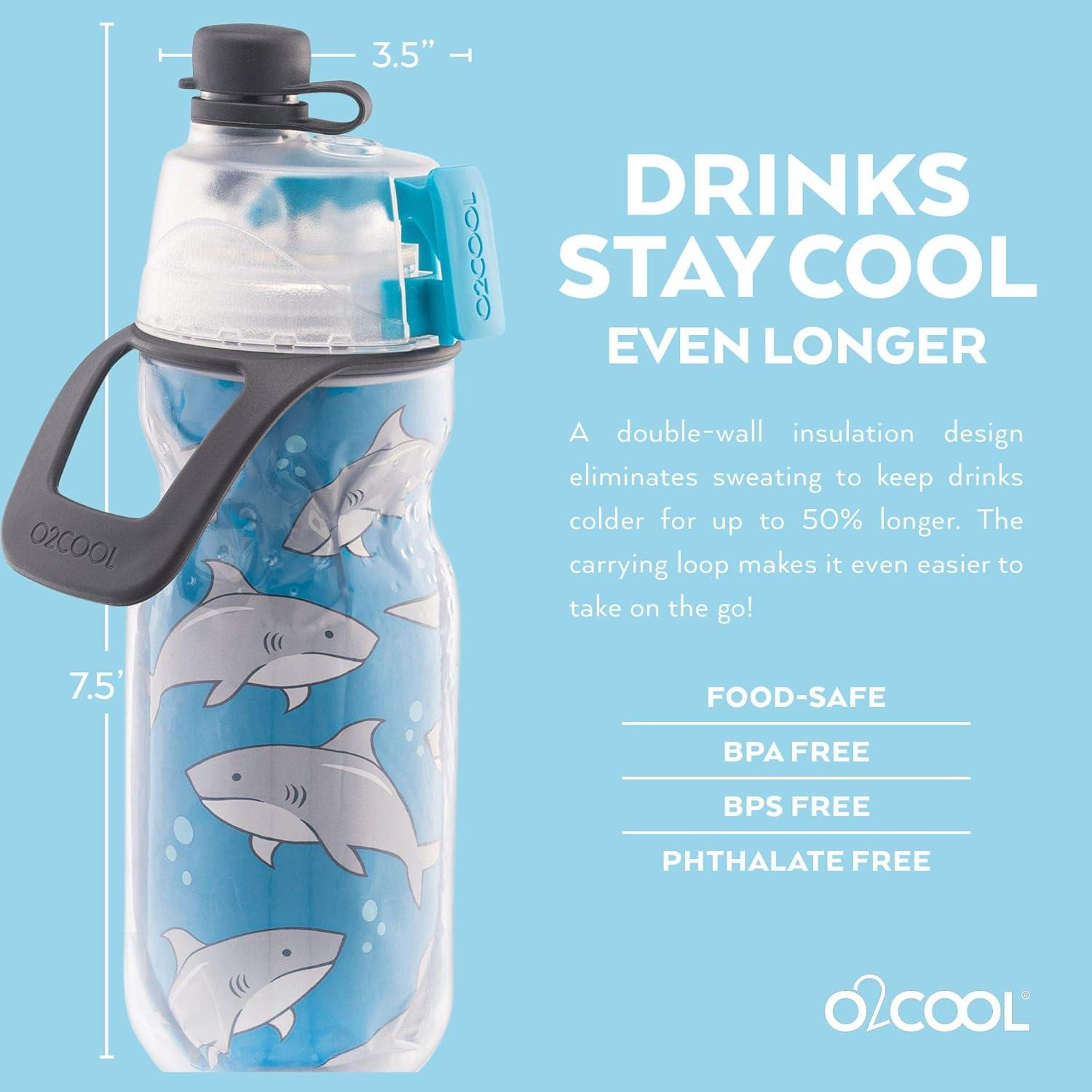 Botella de Agua O2COOL Kids Mist N Sip 0.35 L Camo Azul