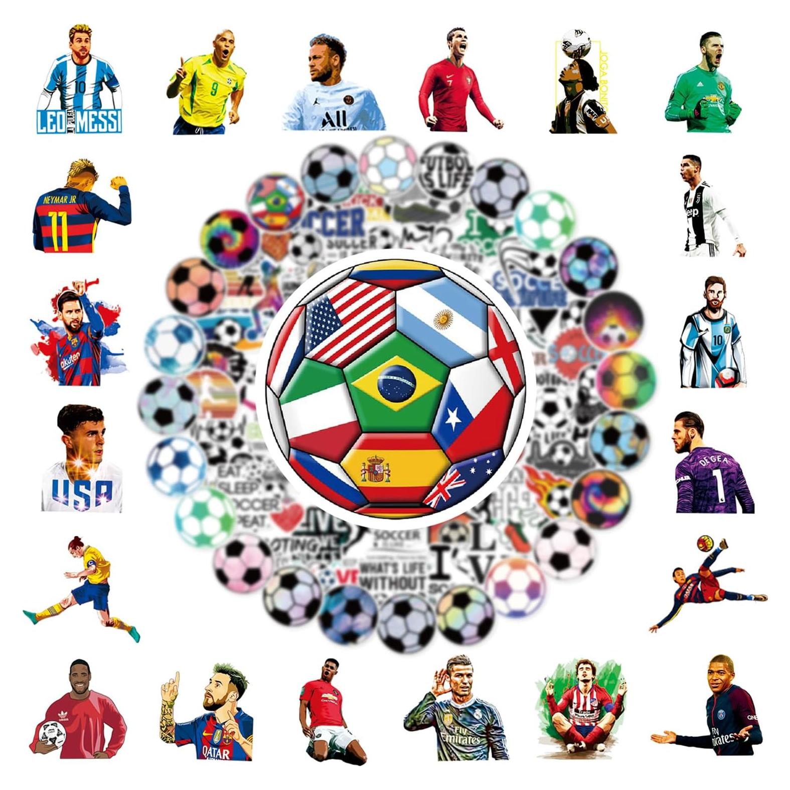 150 Stickers de Fútbol Homiego - Vinilo Impermeable para Hydroflask