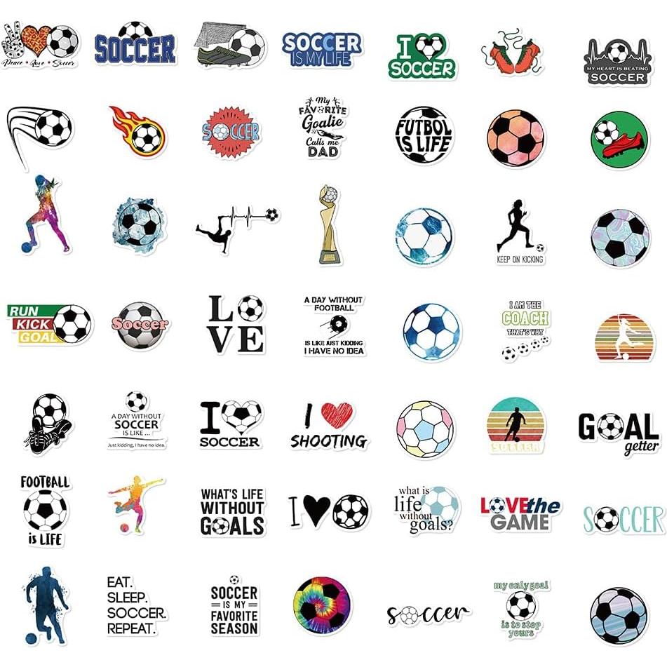 150 Stickers de Fútbol Homiego - Vinilo Impermeable para Hydroflask