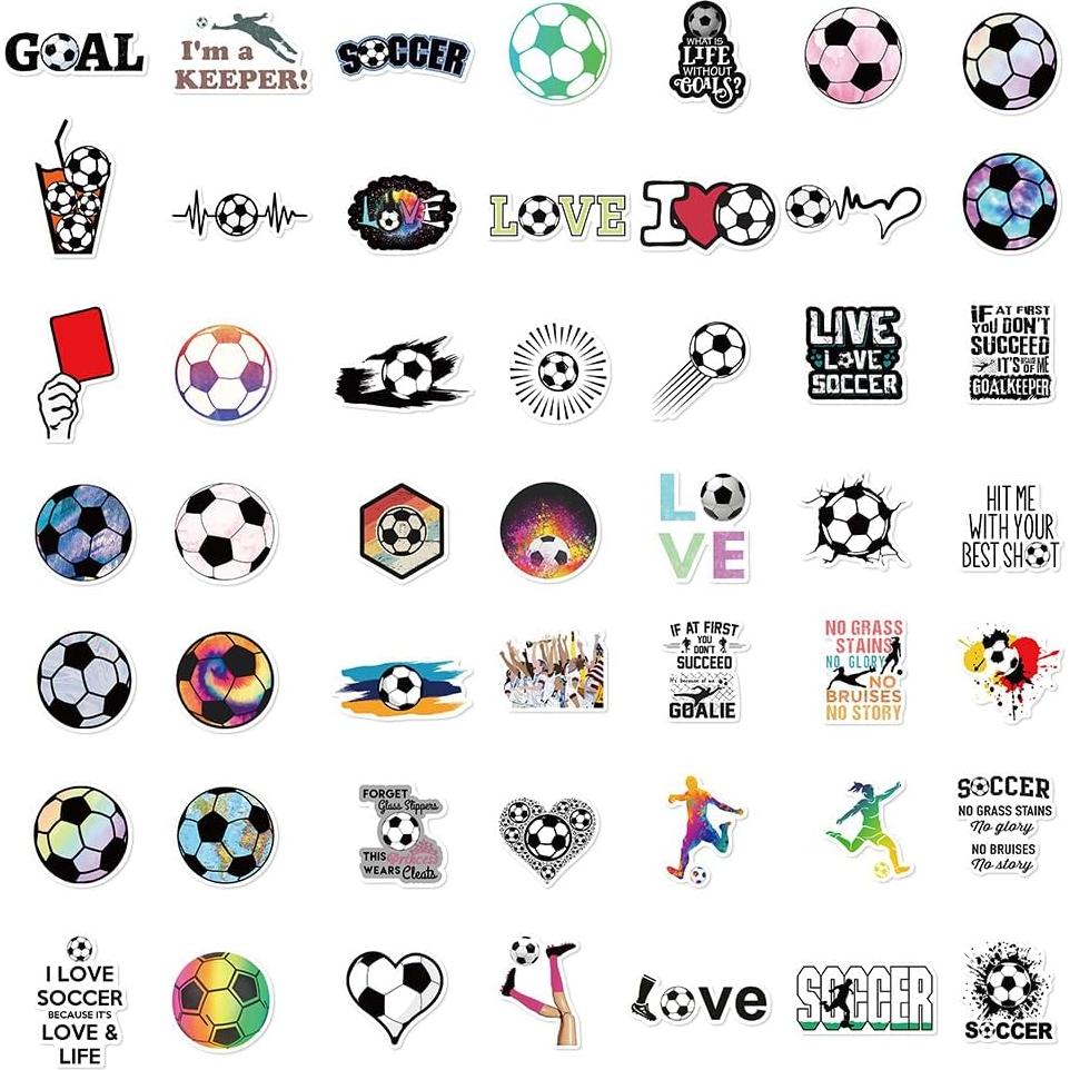 150 Stickers de Fútbol Homiego - Vinilo Impermeable para Hydroflask