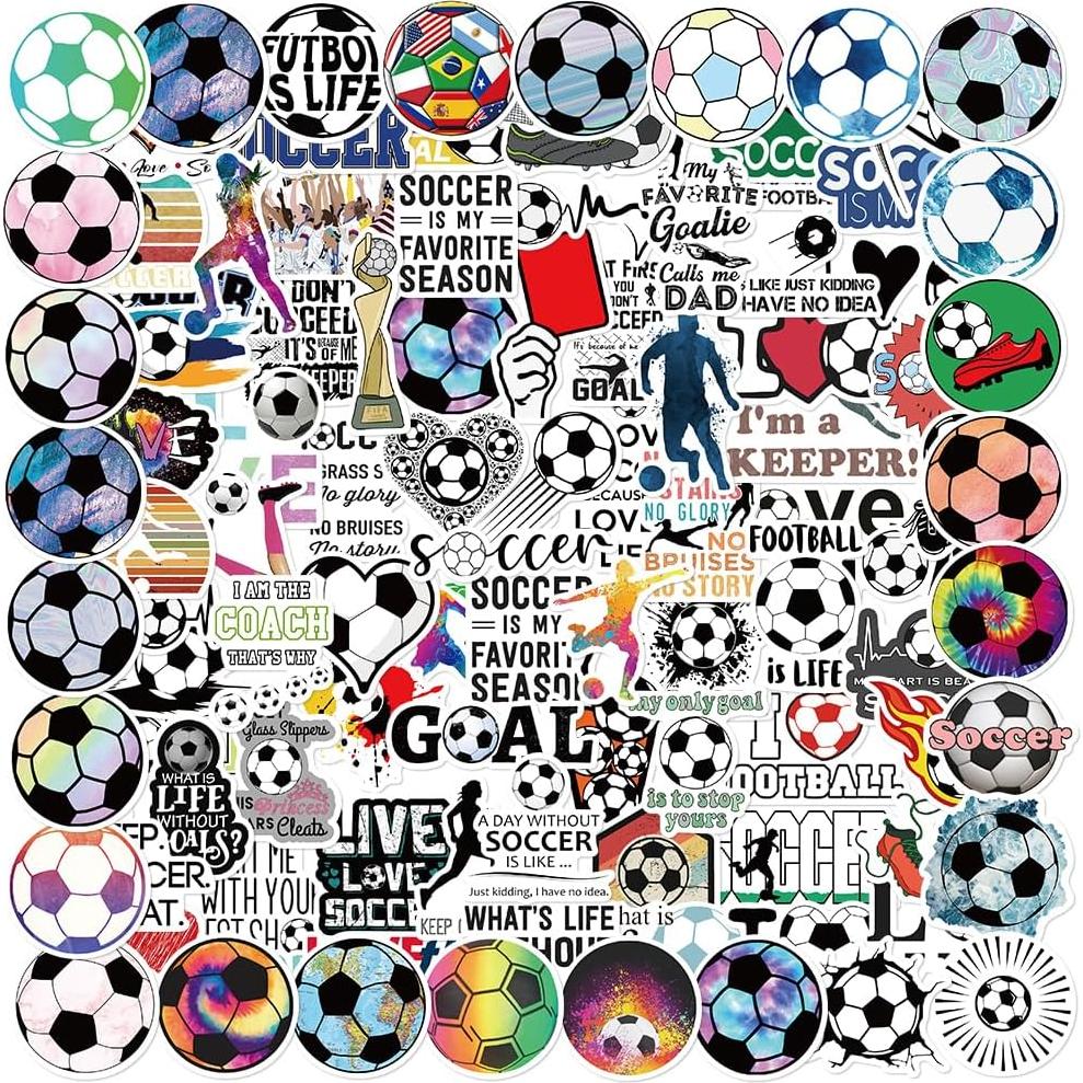 150 Stickers de Fútbol Homiego - Vinilo Impermeable para Hydroflask