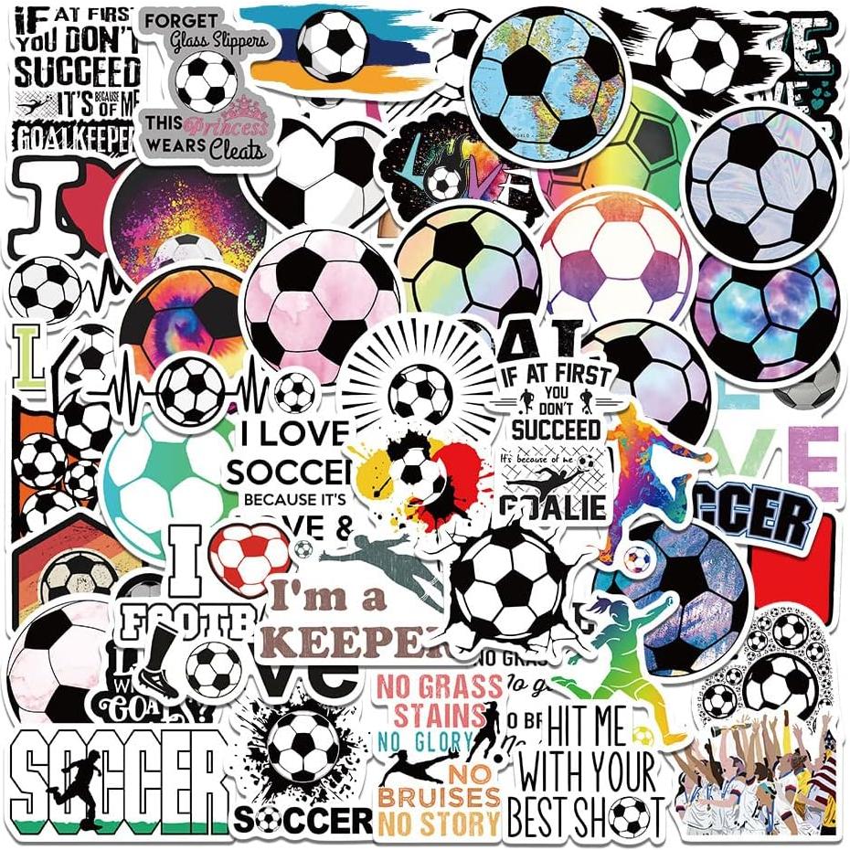 200 Calcomanías de Fútbol Homiego Impermeables para Hydroflask