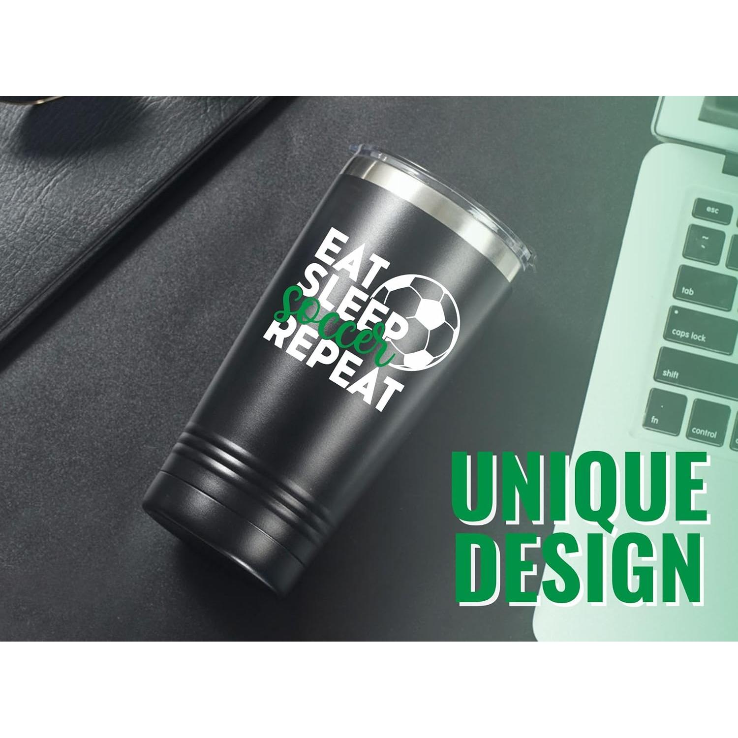 Taza de Viaje Onebttl 20oz para Entrenador de Fútbol - Negro