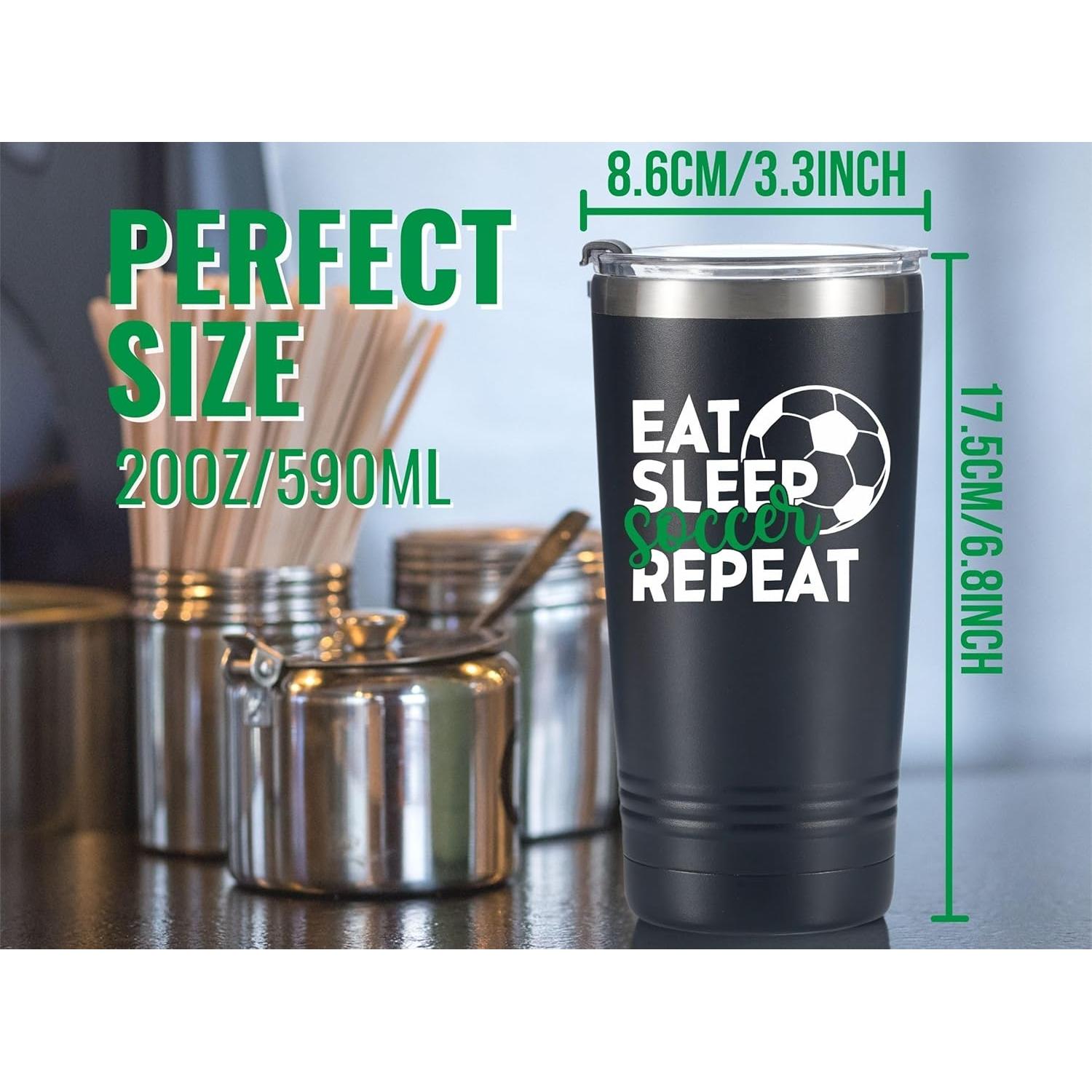 Taza de Viaje Onebttl 20oz para Entrenador de Fútbol - Negro