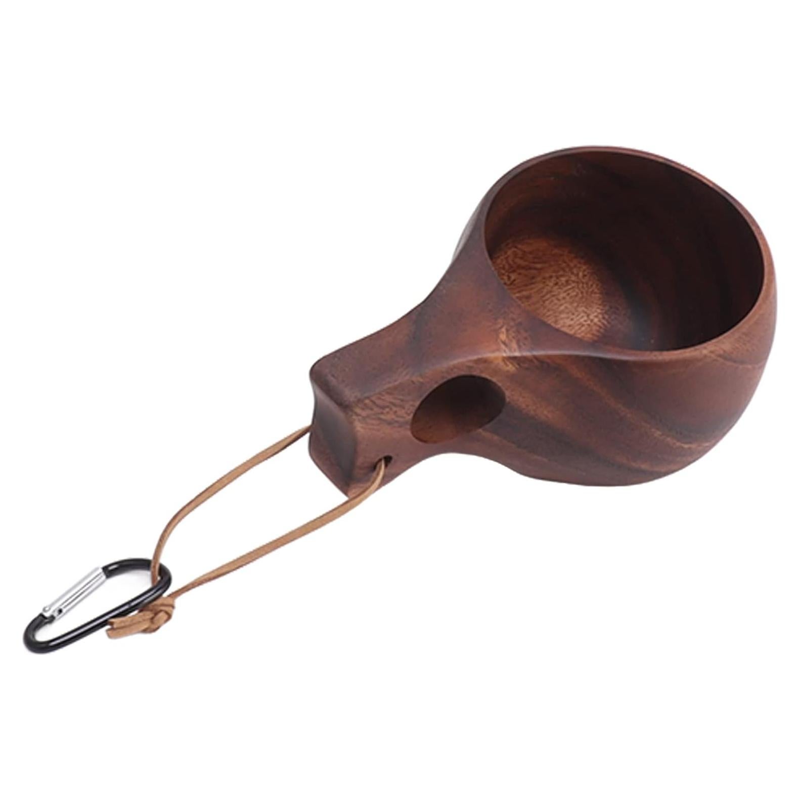 Taza de Campamento de Madera GLOGLOW con Cuerda y Hebilla