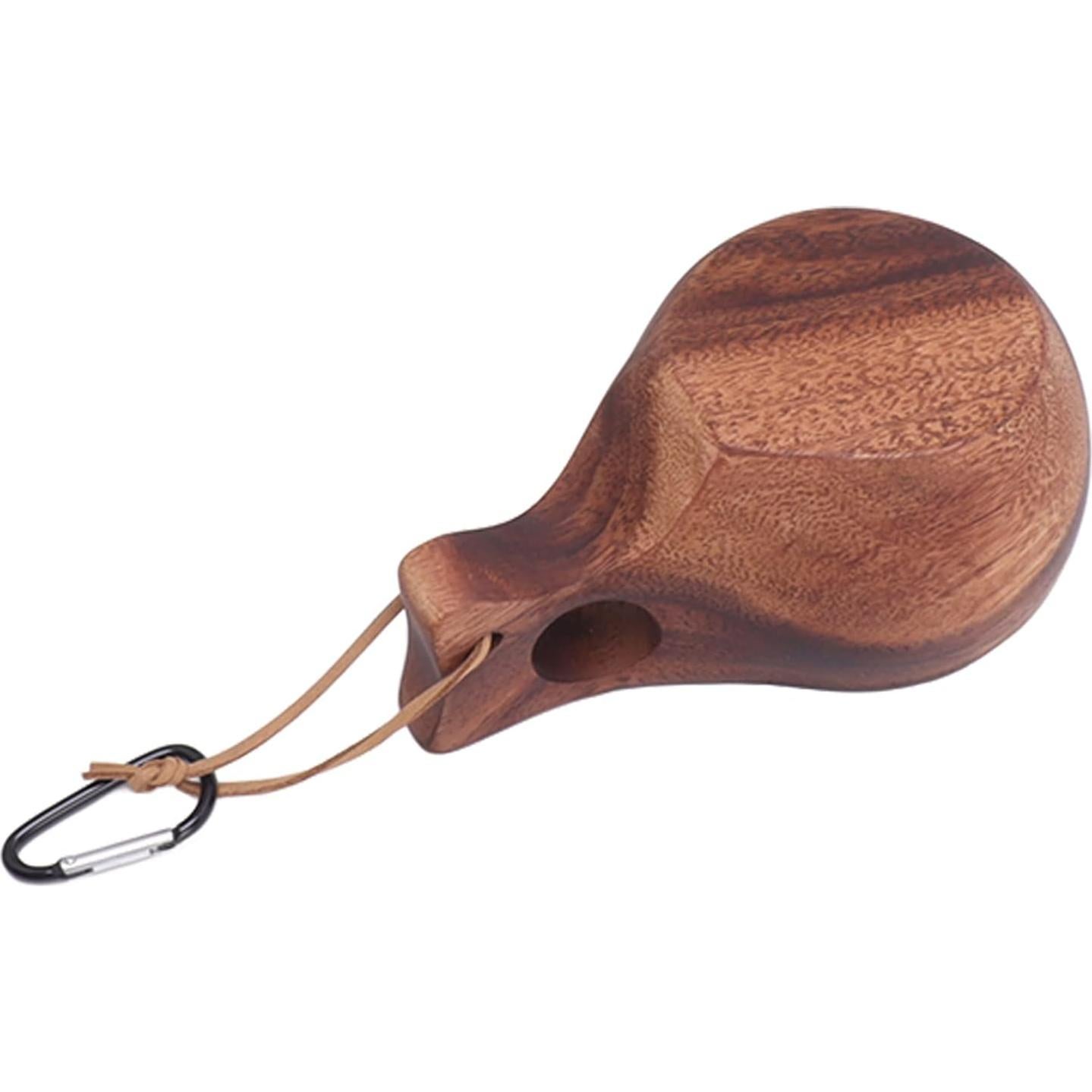 Taza de Campamento de Madera GLOGLOW con Cuerda y Hebilla