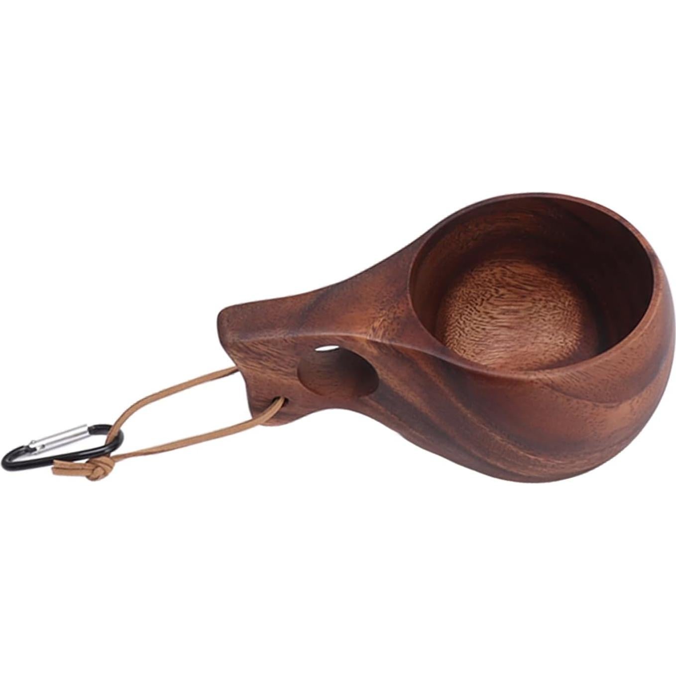 Taza de Campamento de Madera GLOGLOW con Cuerda y Hebilla