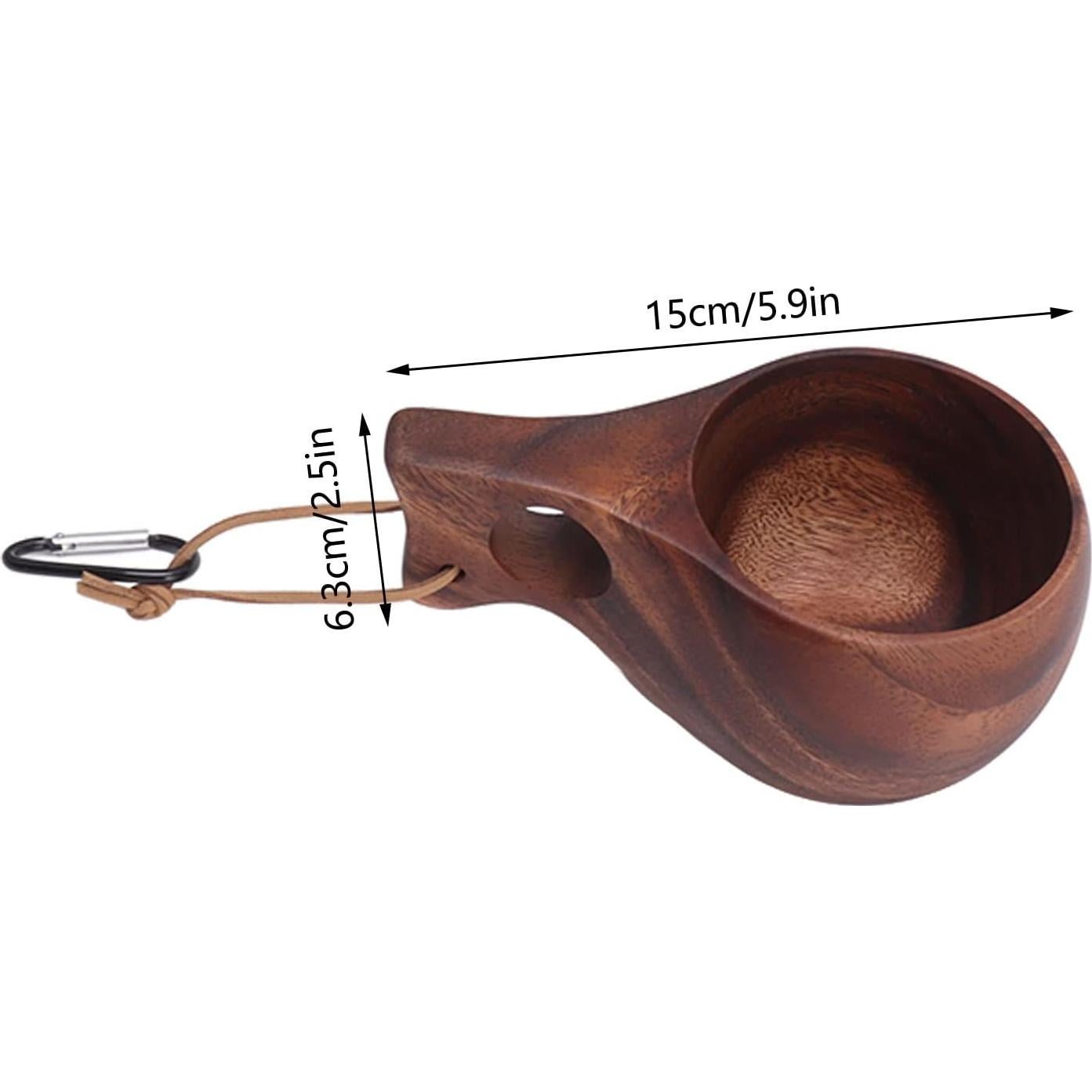 Taza de Campamento de Madera GLOGLOW con Cuerda y Hebilla