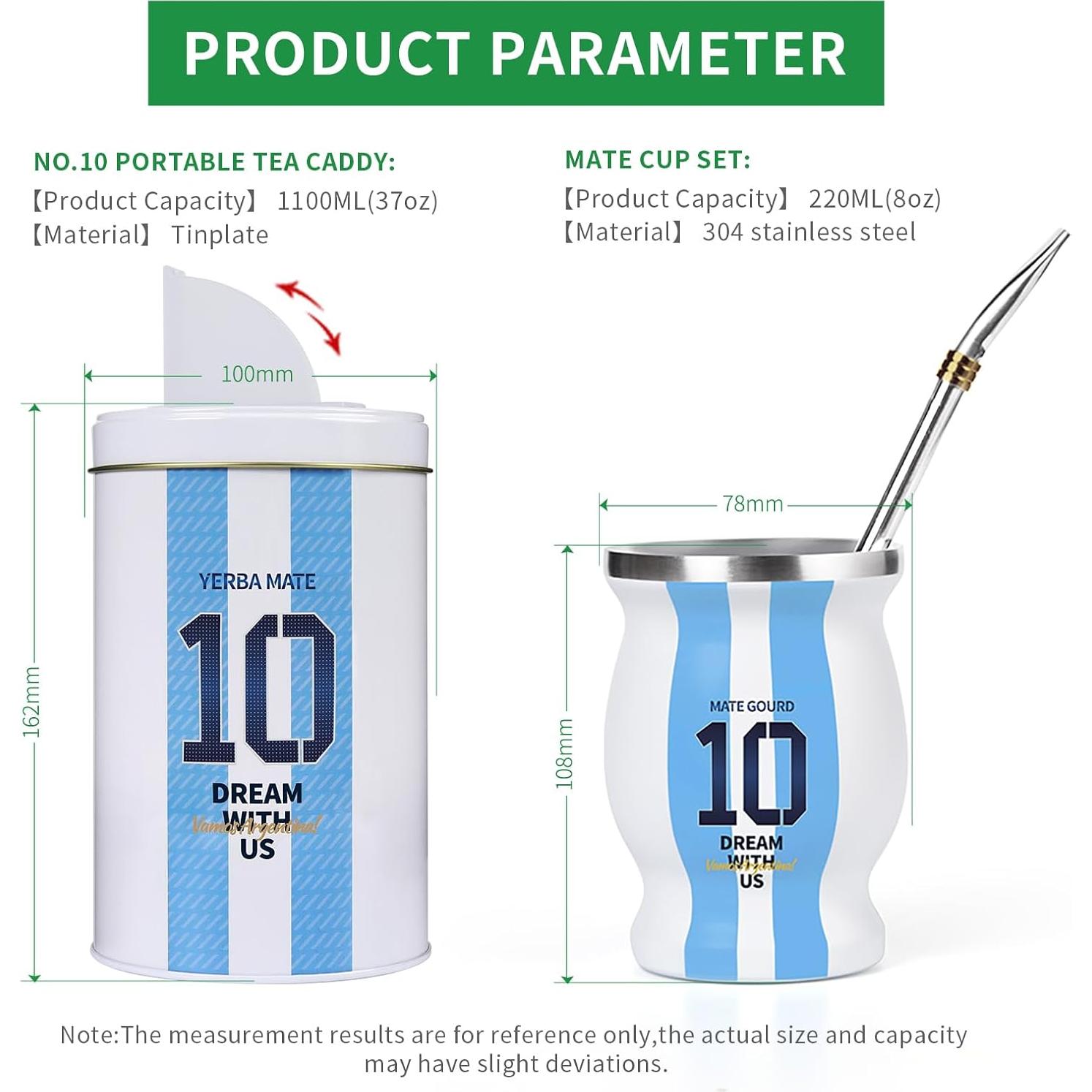 Juego de Yerba Mate Cuopru Capitán Argentina No.10 - 220ml