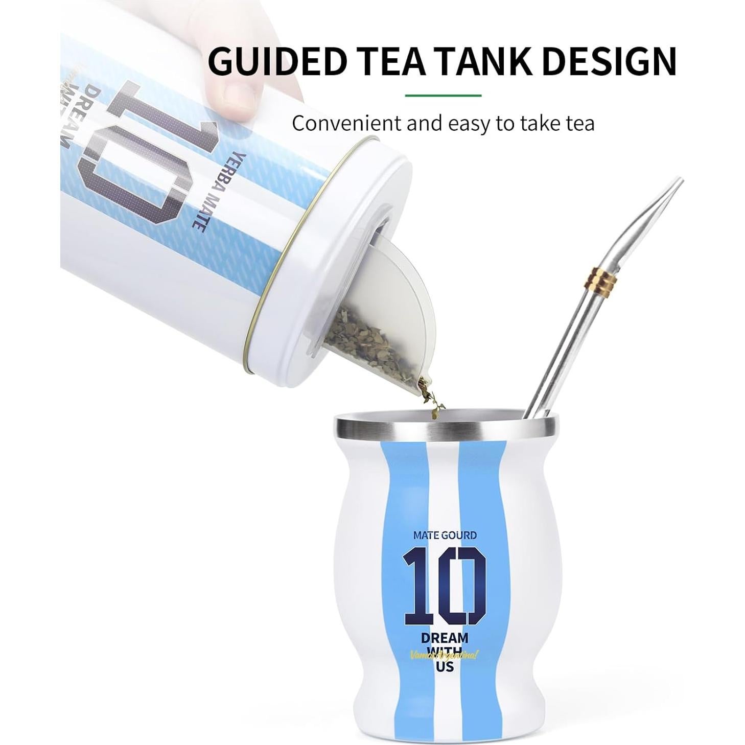 Juego de Yerba Mate Cuopru Capitán Argentina No.10 - 220ml