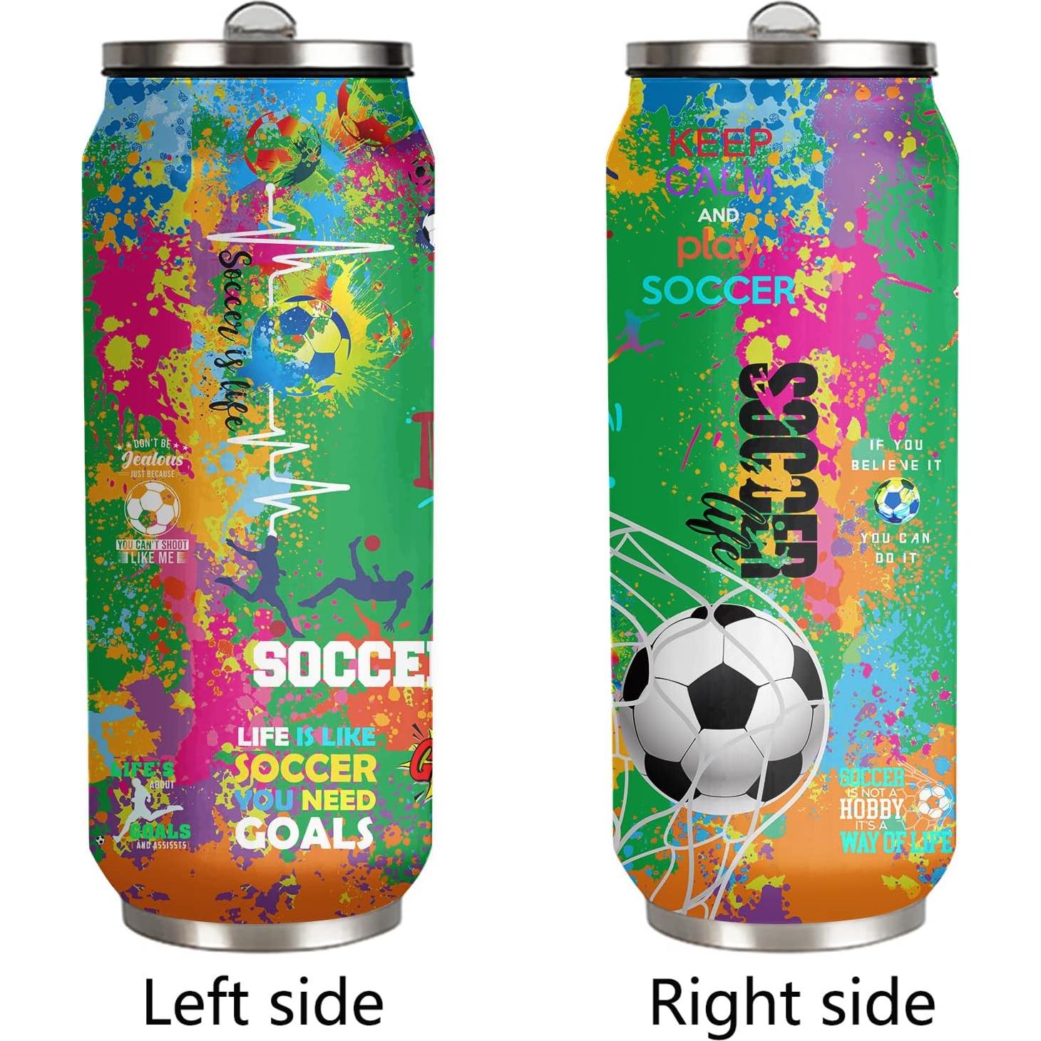 Taza de Viaje Tumbler JDEIFKF de Acero Inoxidable 500 ml Fútbol