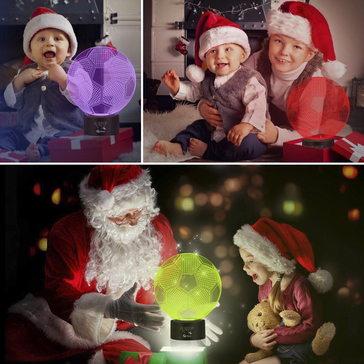 Luz Nocturna LED 3D Fútbol Elstey Táctil 7 Colores