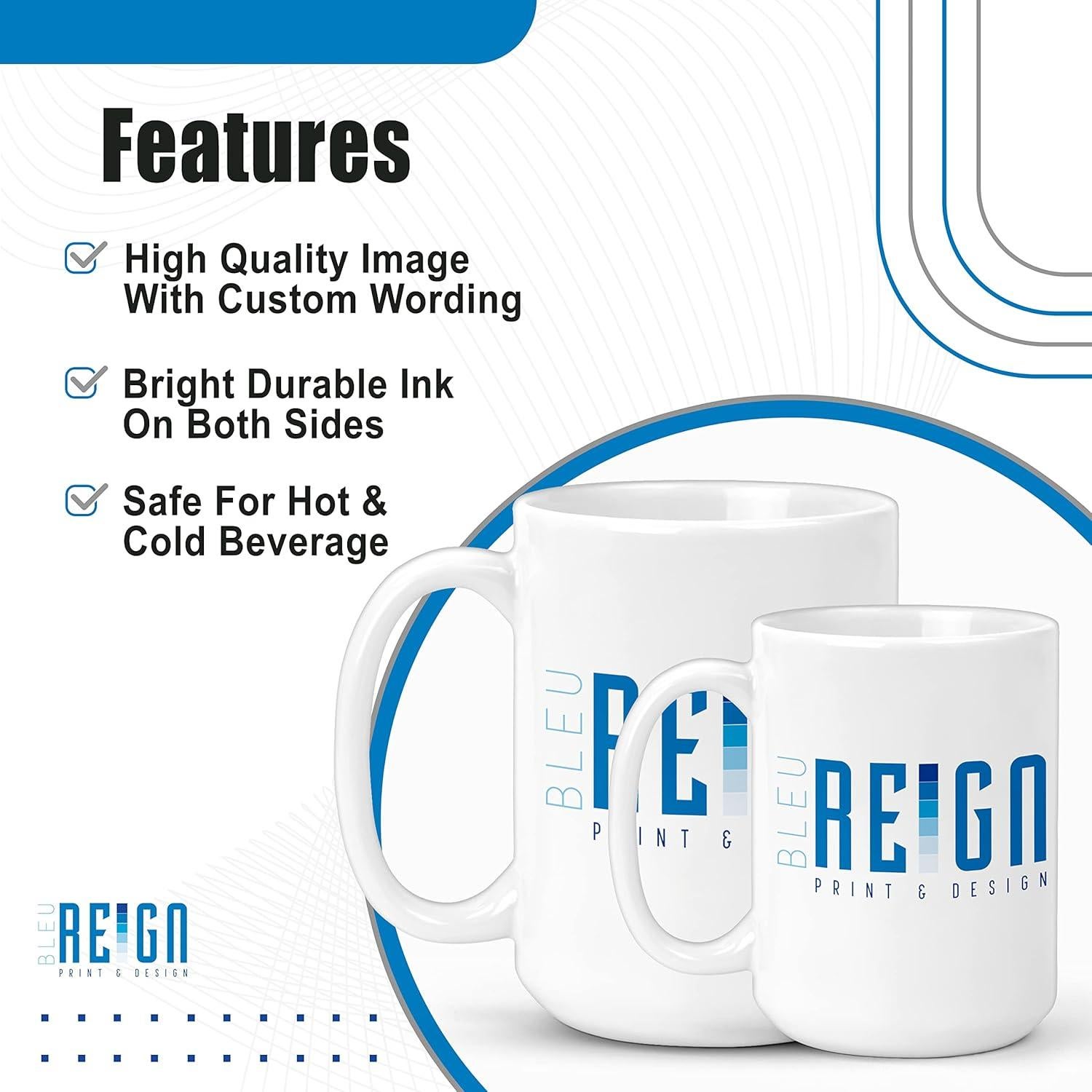 Taza de Cerámica Bleu Reign 425ml Personalizada Fútbol