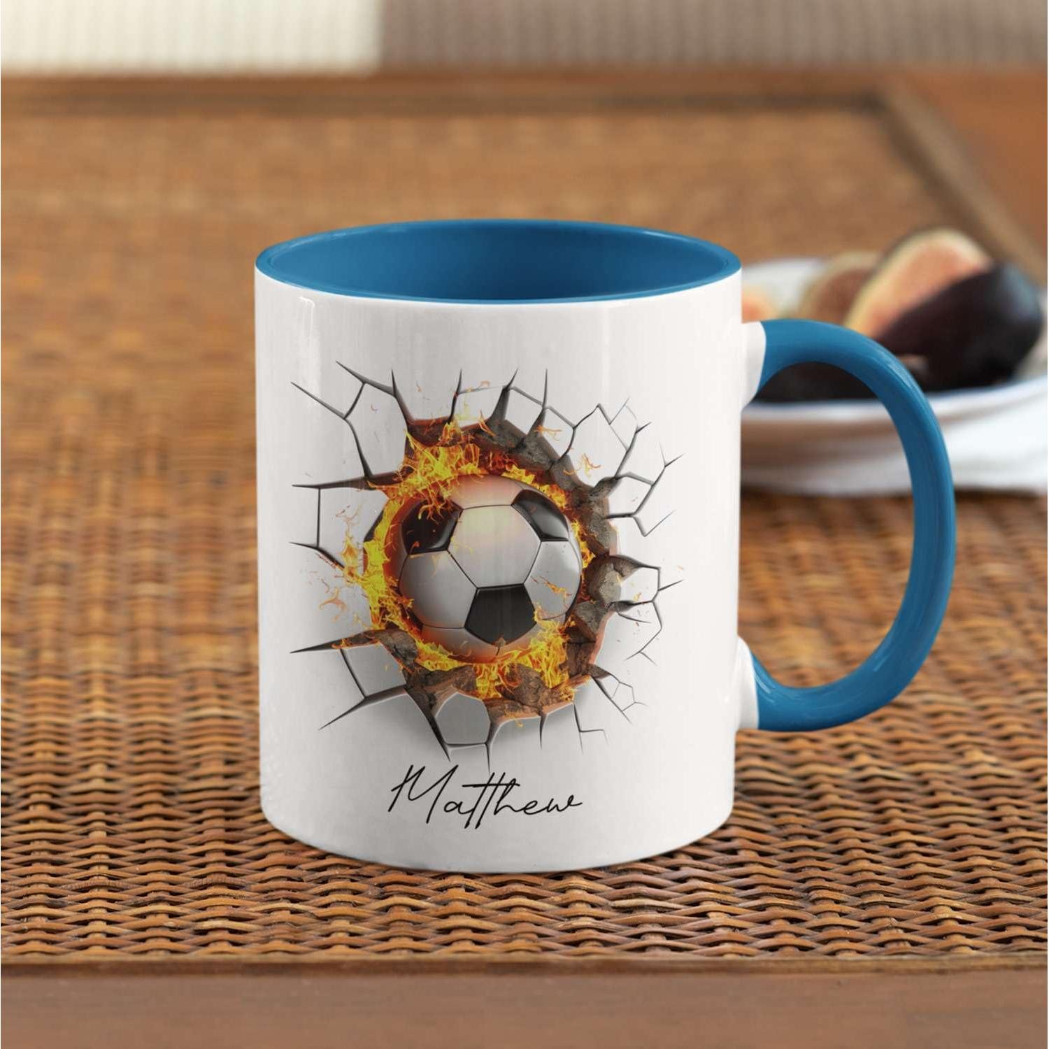 Taza de Café Personalizada Balón de Fútbol Cerámica 325ml