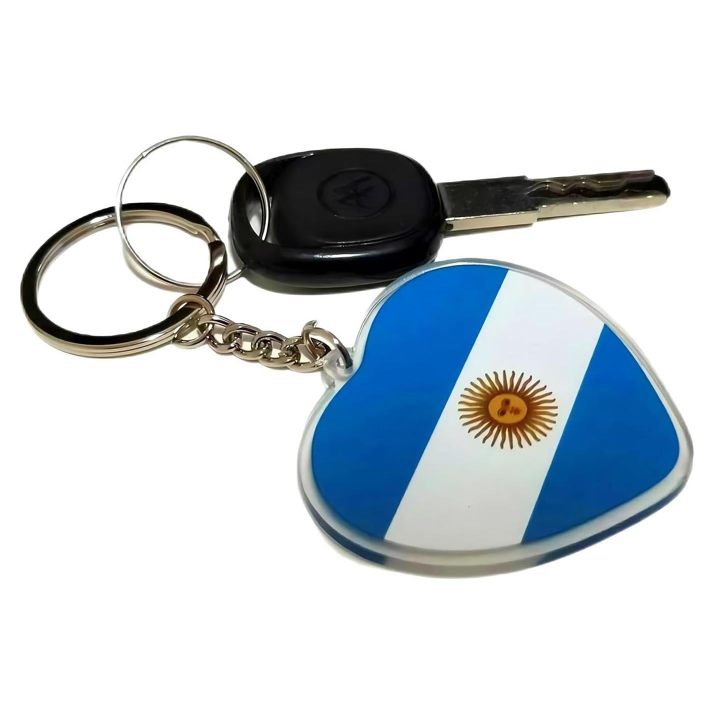 Llavero de Bandera de Argentina JAVD - Paquete de 2 Corazones