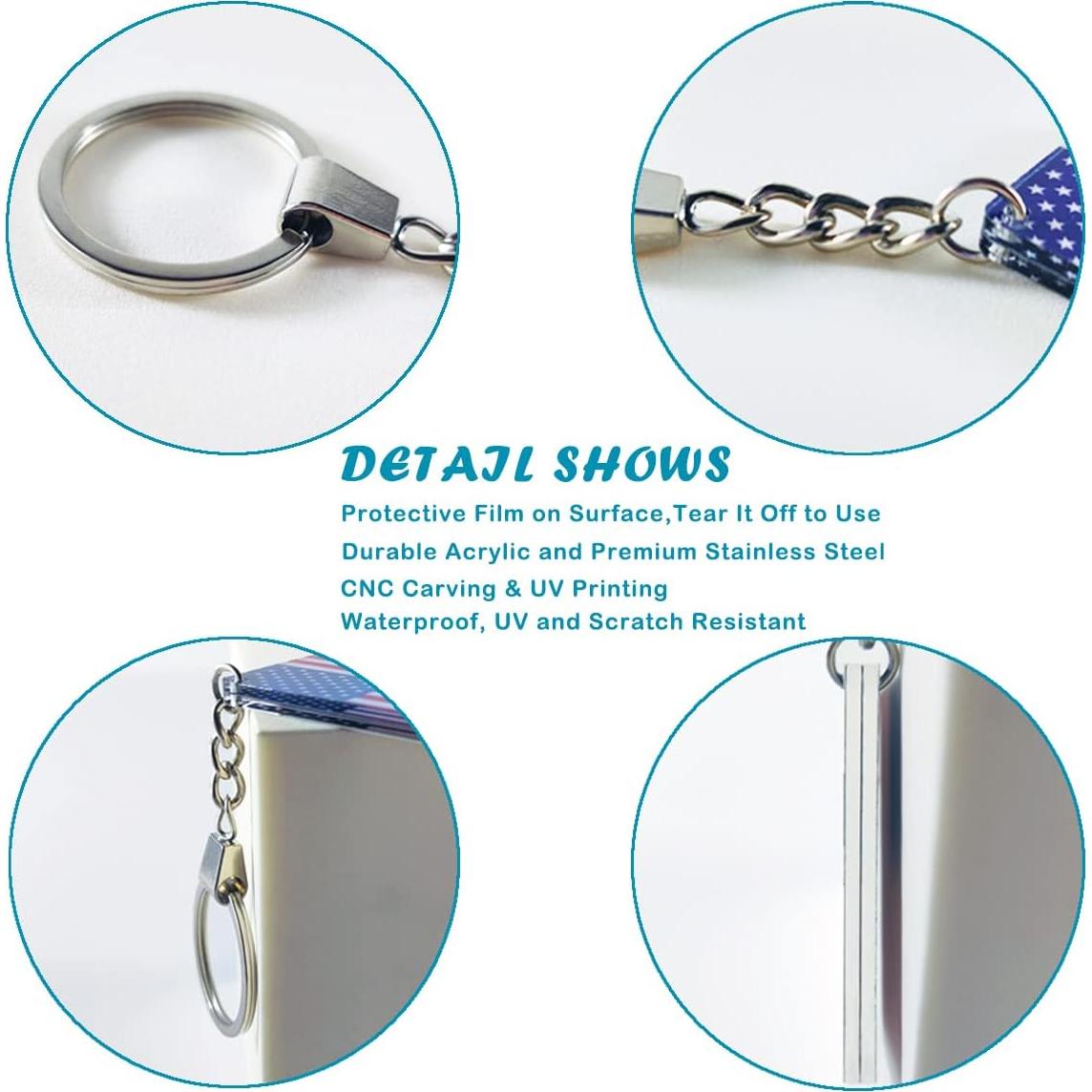 Llavero Bandera Argentina QQSD - Paquete de 2, Acrílico 5x3 cm