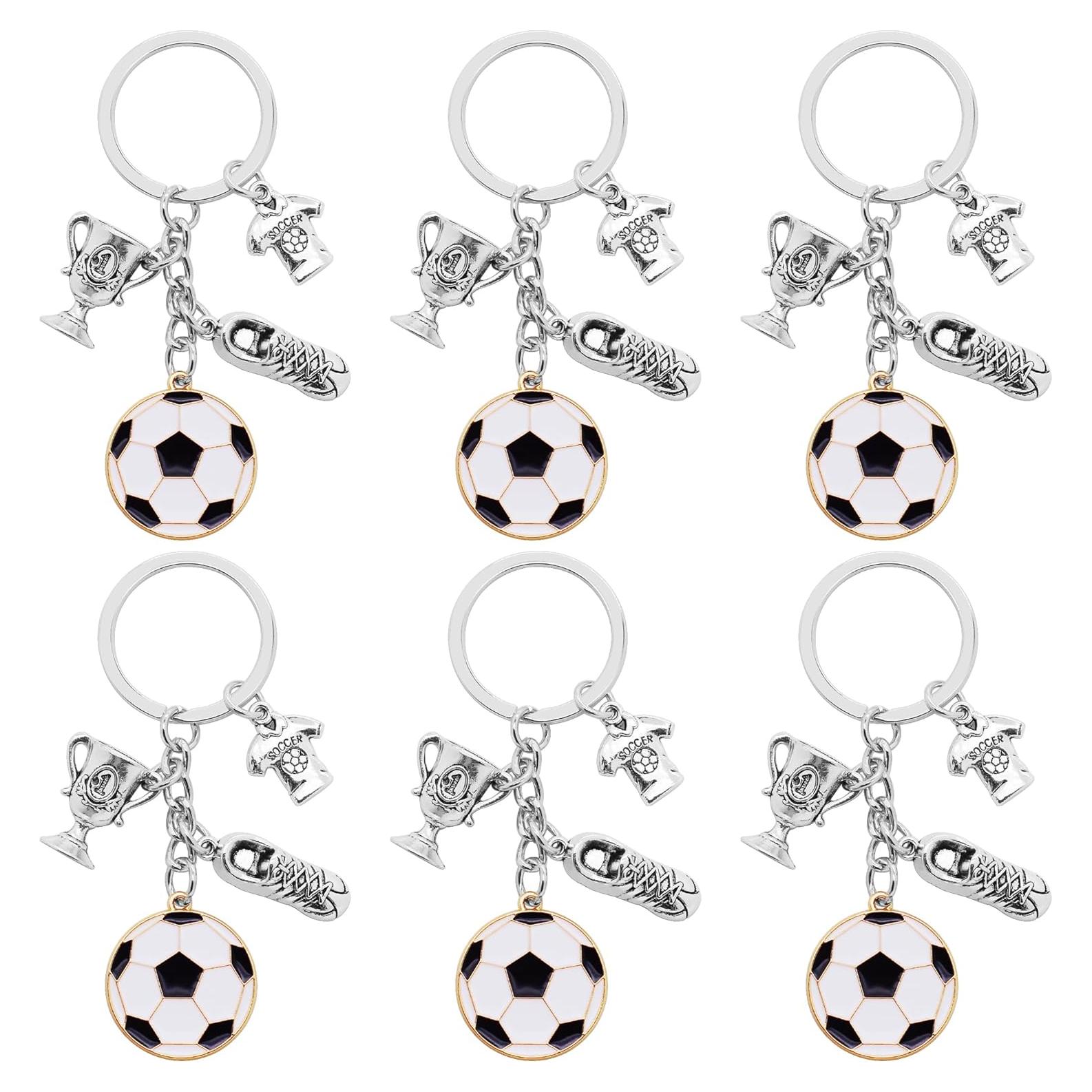 Llavero de Fútbol 6 Piezas Aleación Plata y Dorado