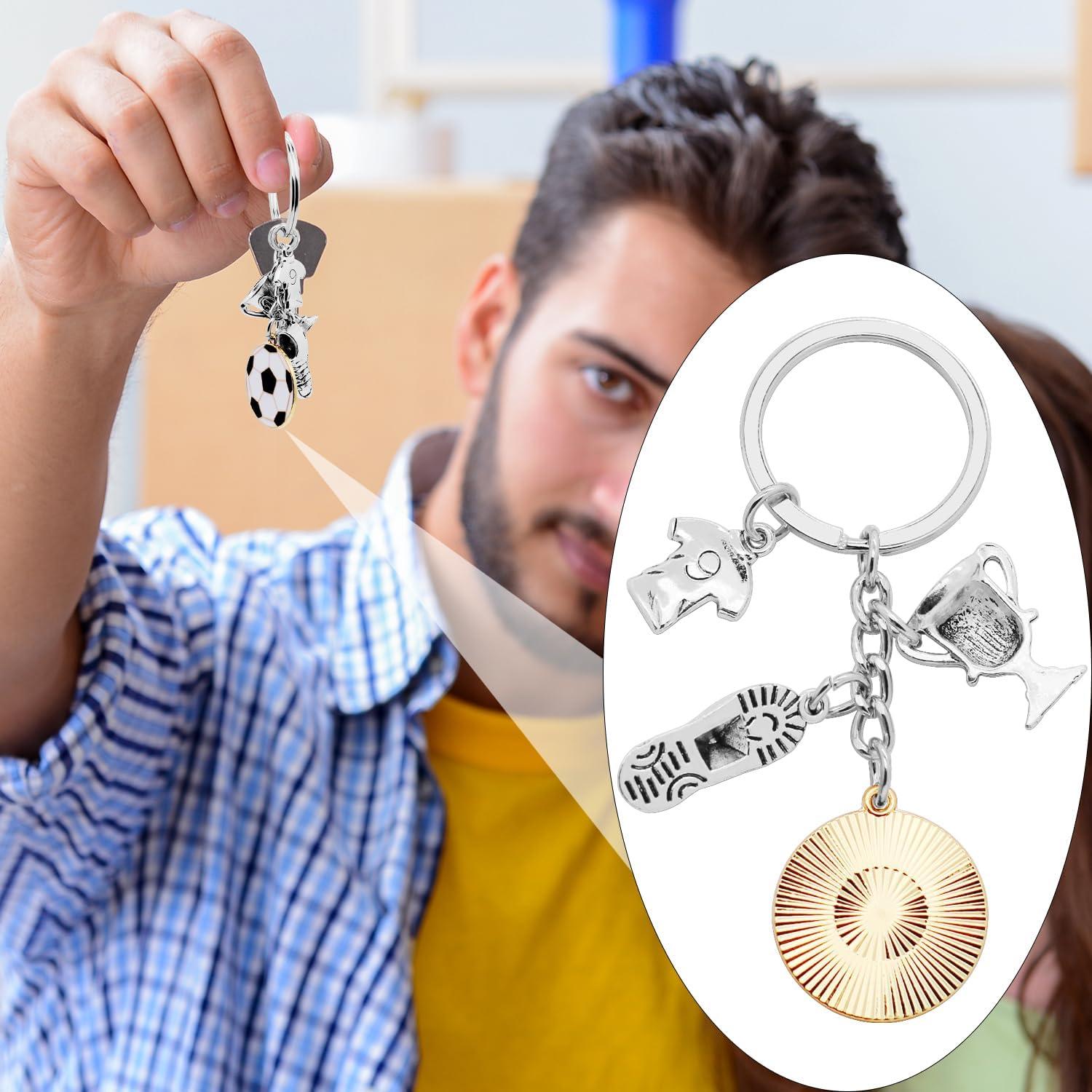 Llavero de Fútbol 6 Piezas Aleación Plata y Dorado