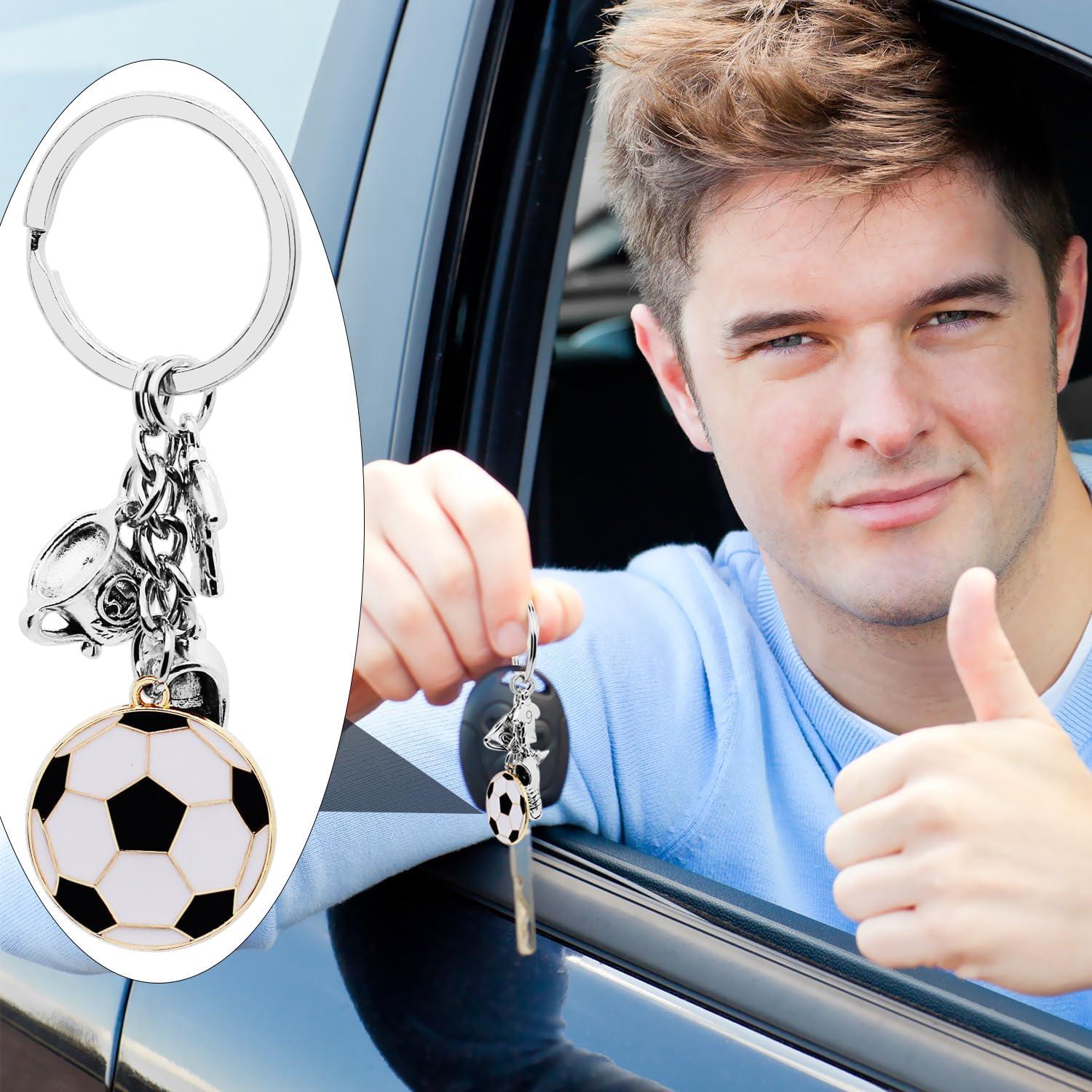 Llavero de Fútbol 6 Piezas Aleación Plata y Dorado