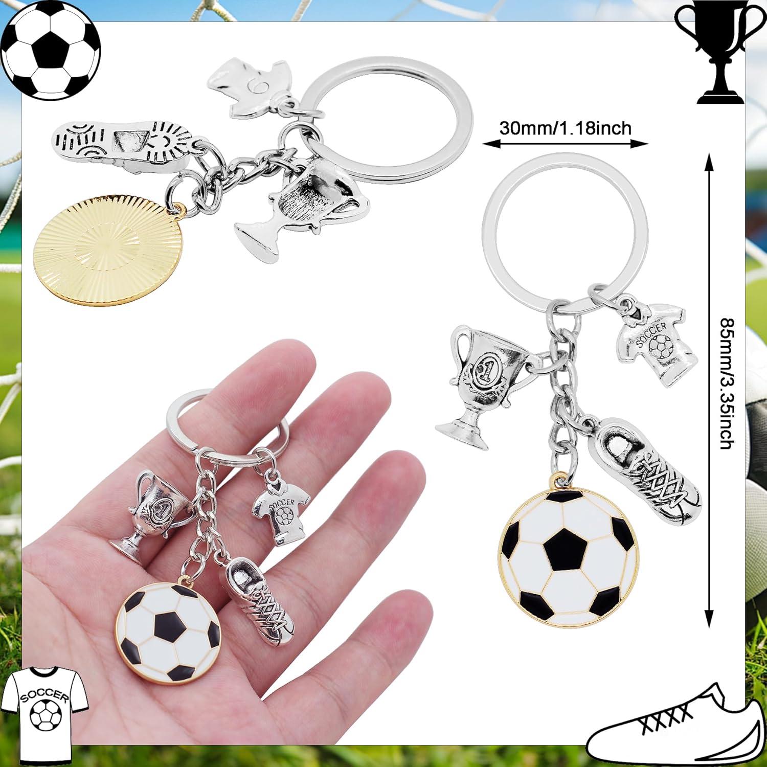 Llavero de Fútbol 6 Piezas Aleación Plata y Dorado