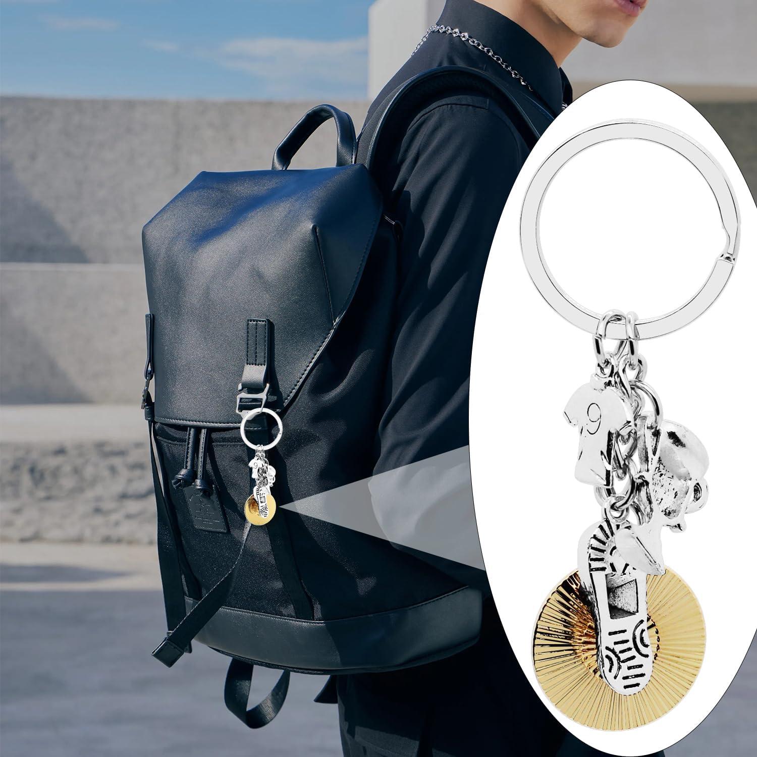 Llavero de Fútbol 6 Piezas Aleación Plata y Dorado