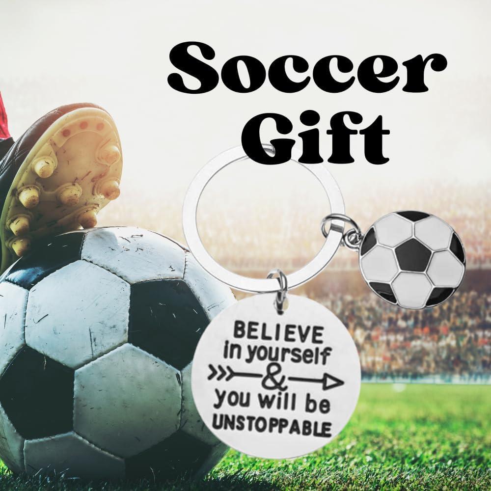 Llavero Motivacional de Fútbol Plata - Cree en Ti Mismo