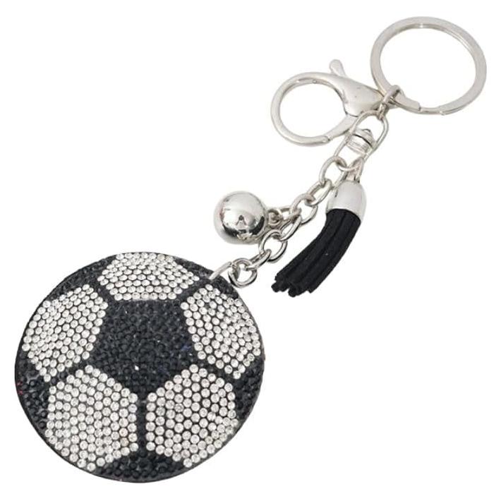 Llavero Deportivo Brillante WJR con Rhinestone Fútbol 10x8cm