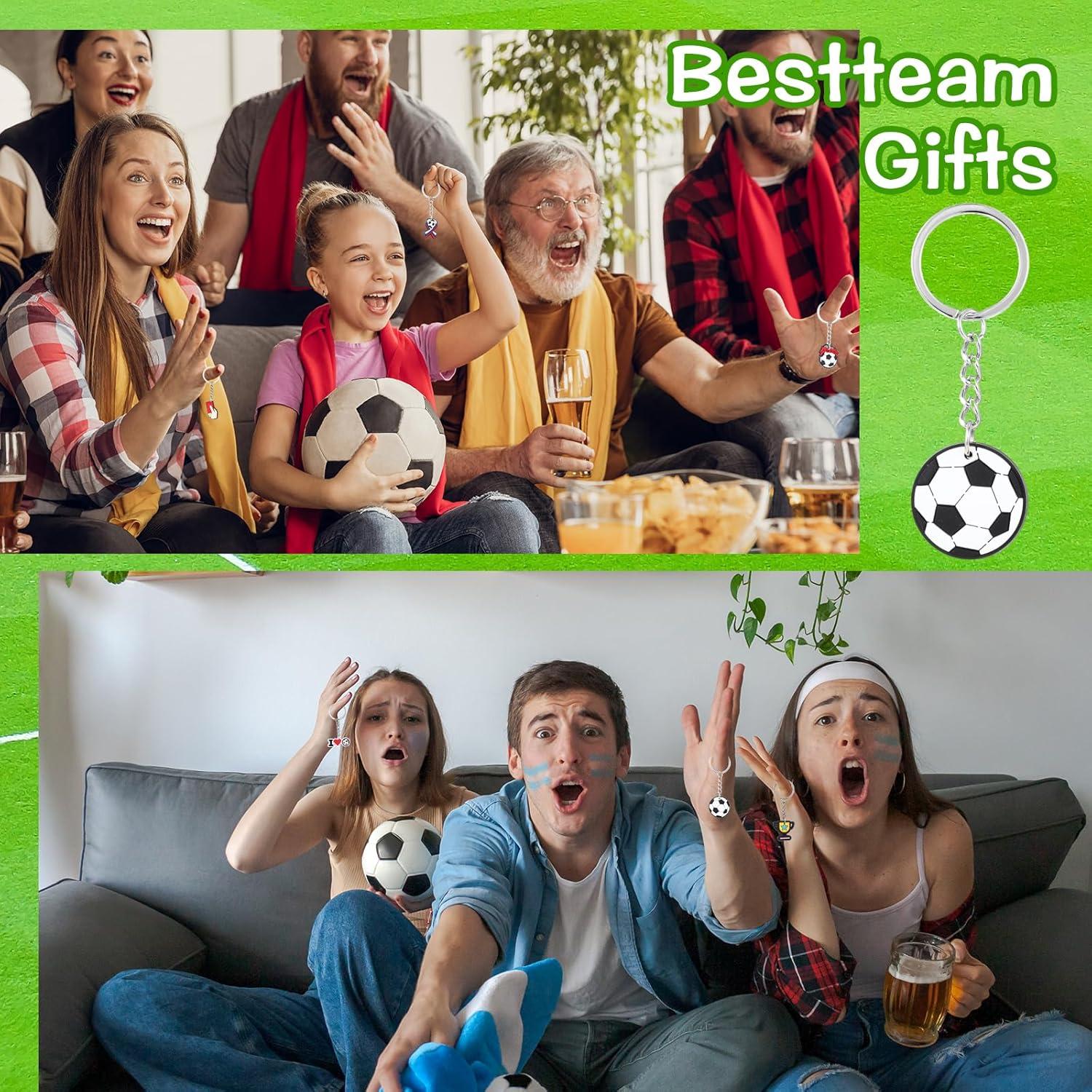 Paquete de 24 llaveros de fútbol PVC surtidos