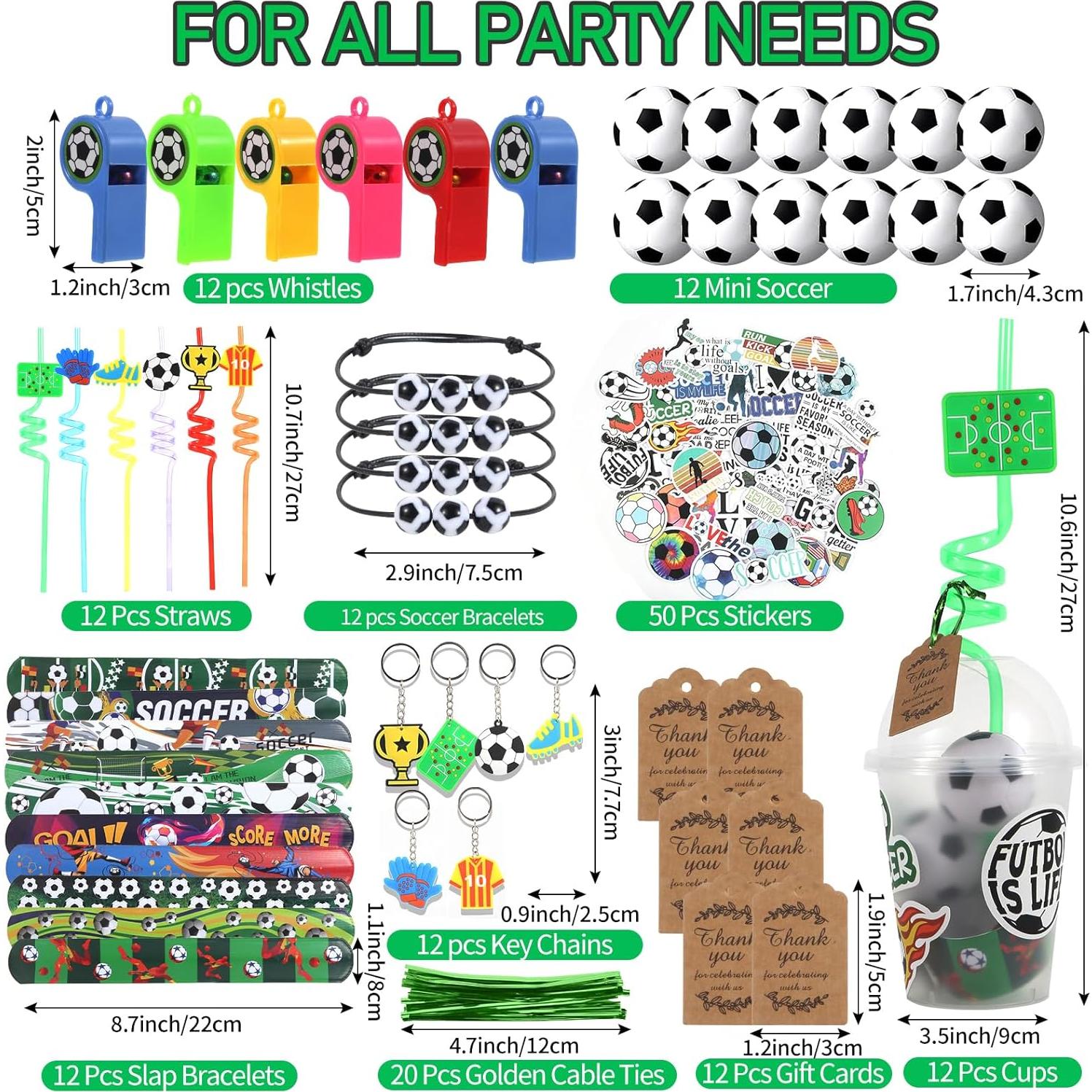 Kit de Fiesta de Fútbol LiYiQ 158 Piezas para Cumpleaños