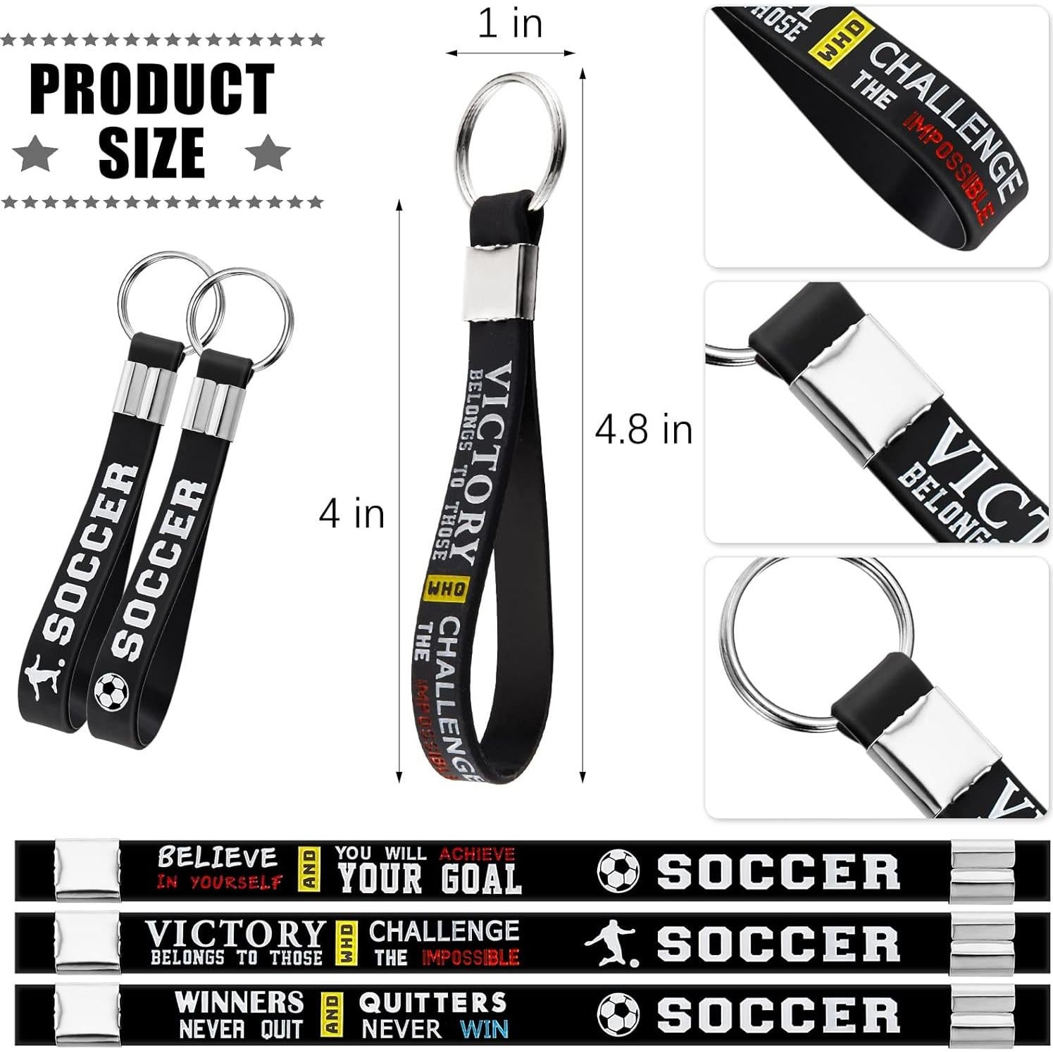 Llavero de Fútbol MTLEE 12 Pcs con Citas Motivacionales