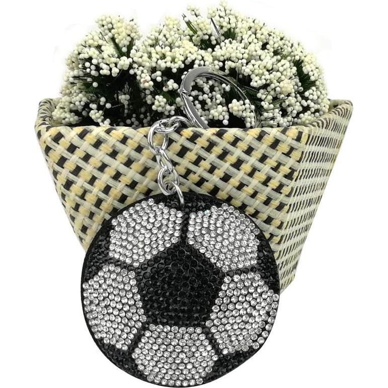 Llavero de Fútbol Brillante Fuqimanman2020 con Rhinestones
