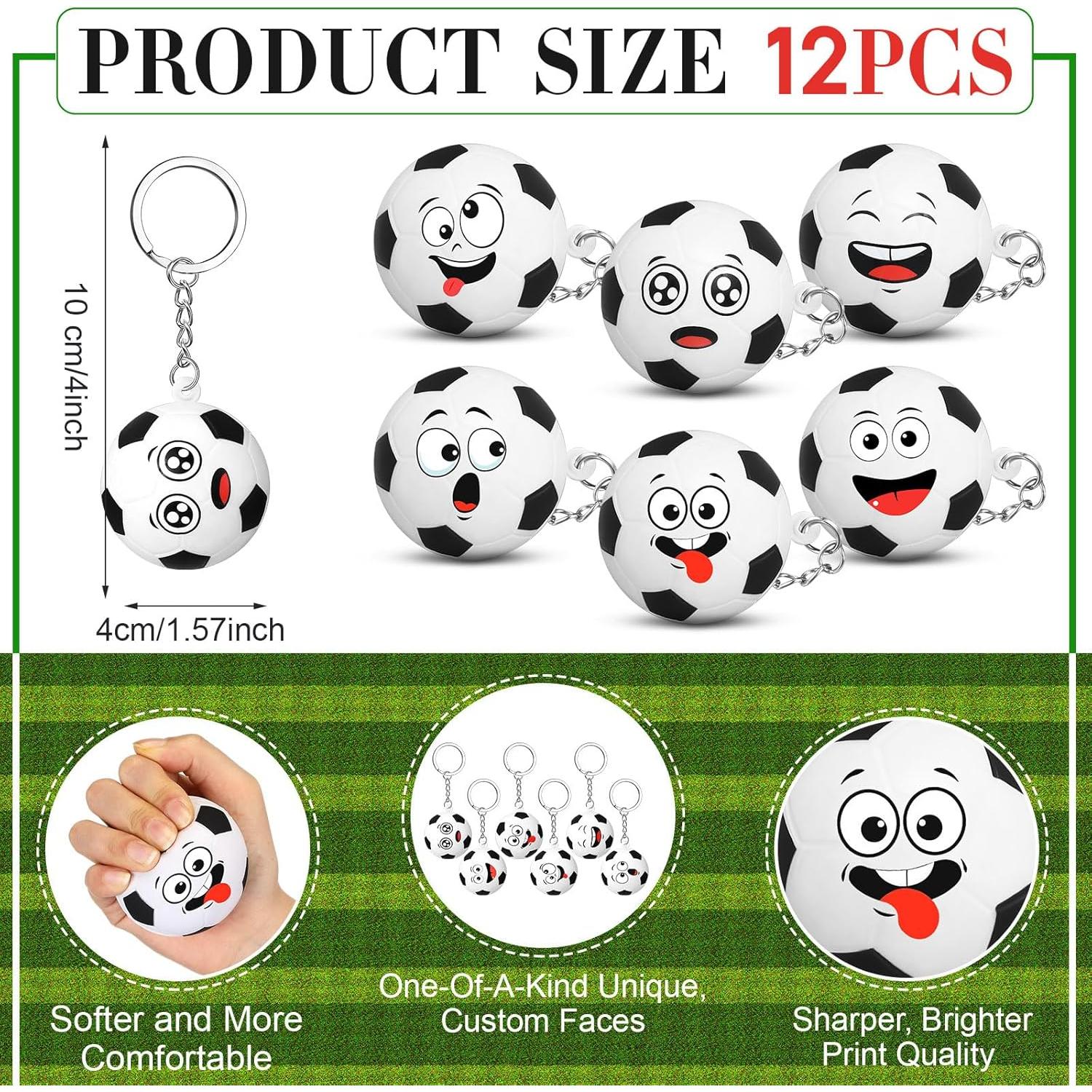 12 Llaveros Antiestrés Deportivos Fútbol Arrowbash 4 cm