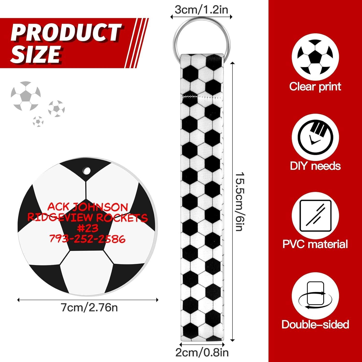 Eyourlife 12 Llavero de Muñequera de Fútbol Personalizado