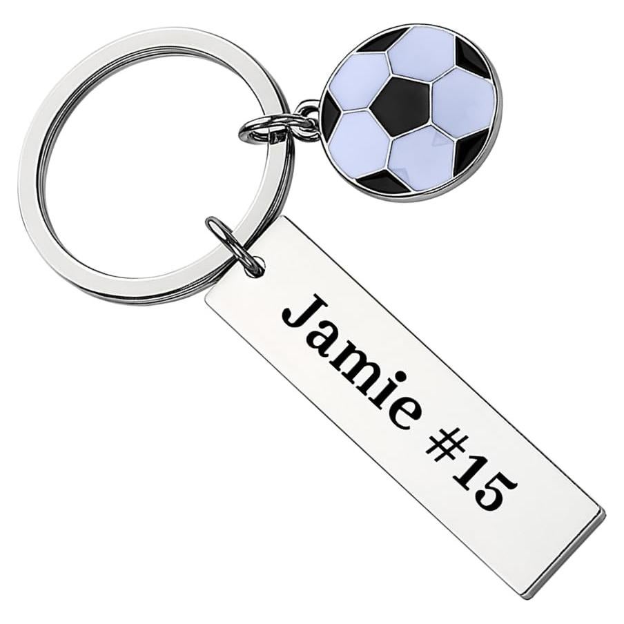 Llavero de Fútbol Personalizado Acero Inoxidable Unisex