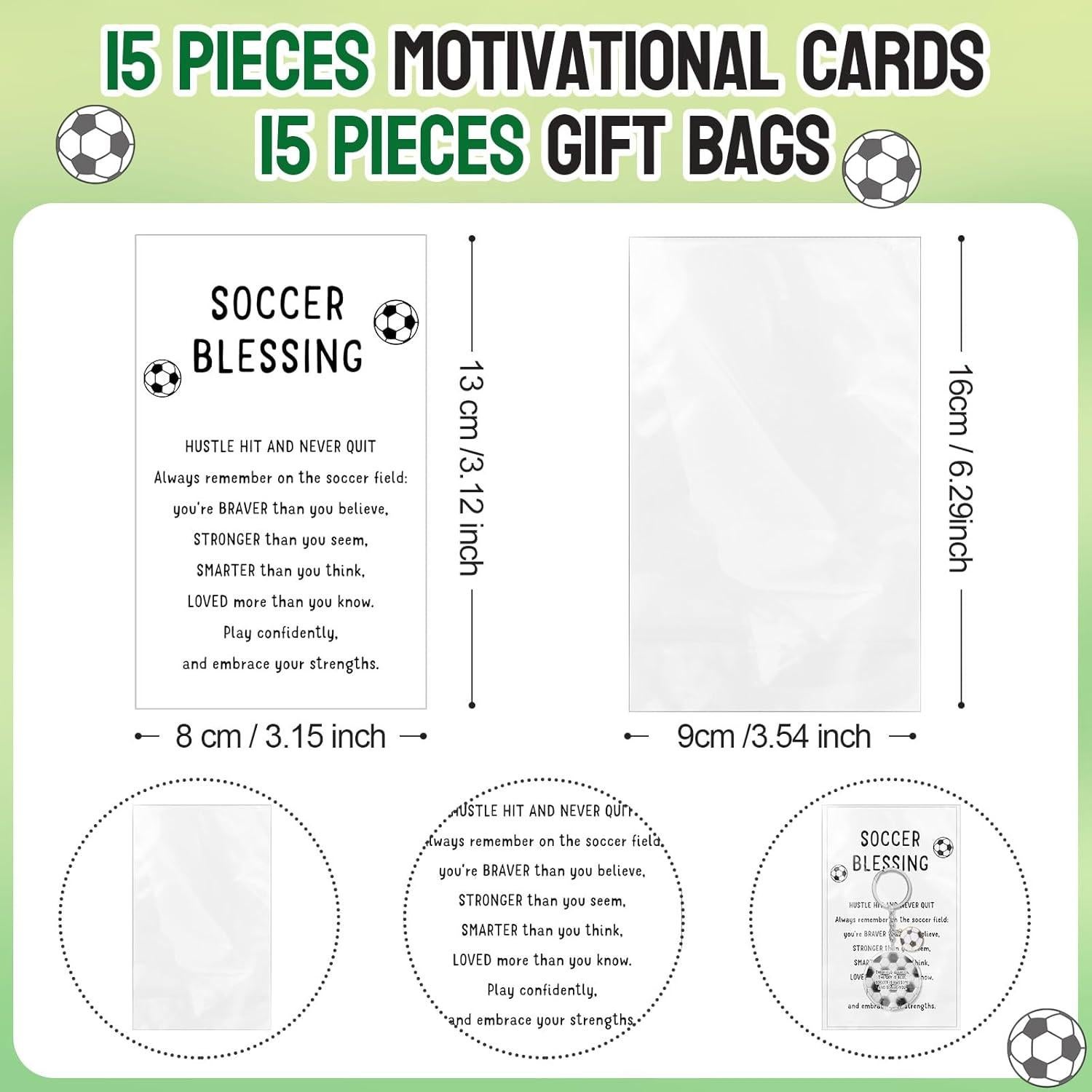 Set de Regalos de Fútbol Sureio - 15 Llavero Acrílico y Tarjetas