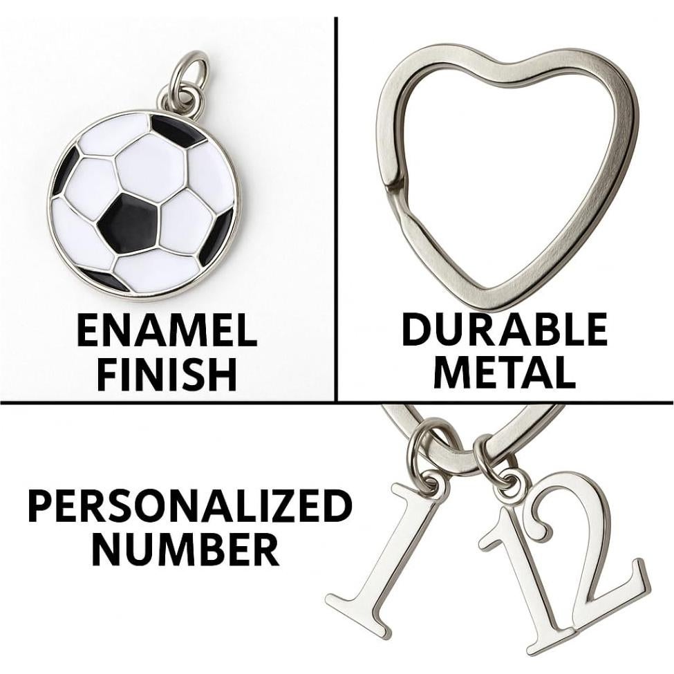 Llavero de Fútbol Personalizado con Charm de Balón y Número