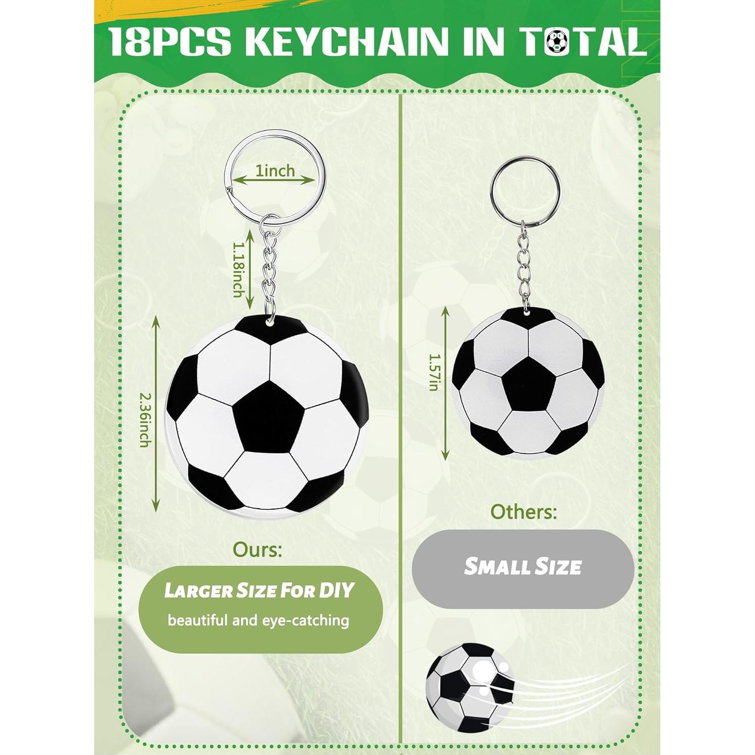 Paquete de 18 Llavero de Acrílico de Fútbol Taiyin 6 cm