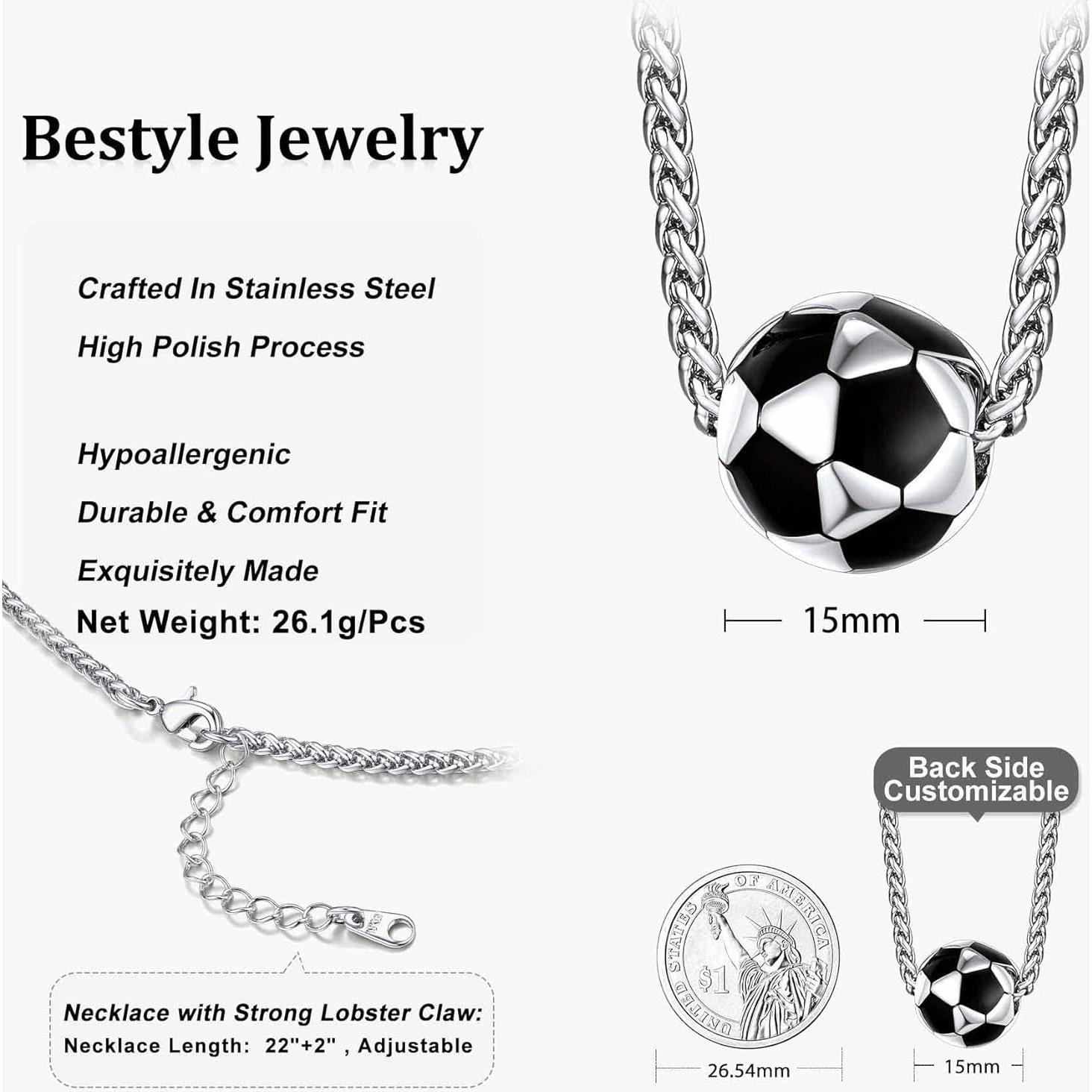 Collar de Acero Inoxidable para Hombre Bestyle - Balón de Fútbol